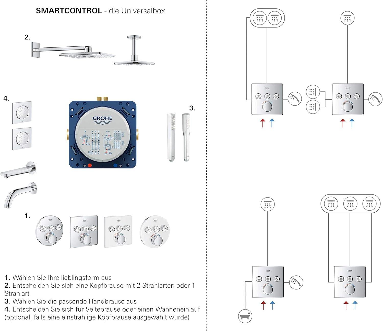 Modern Brushed Nickel Wall-Mounted Shower Trim with SmartControl