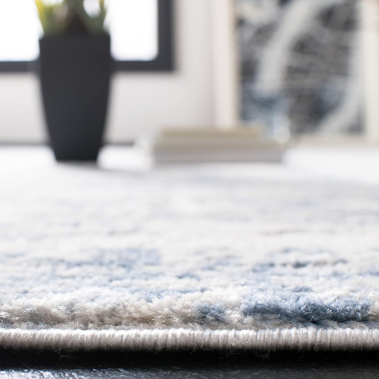Amelia ALA700 Power Loomed Area Rug - Ivory/Blue - 3'x3' - Safavieh.
