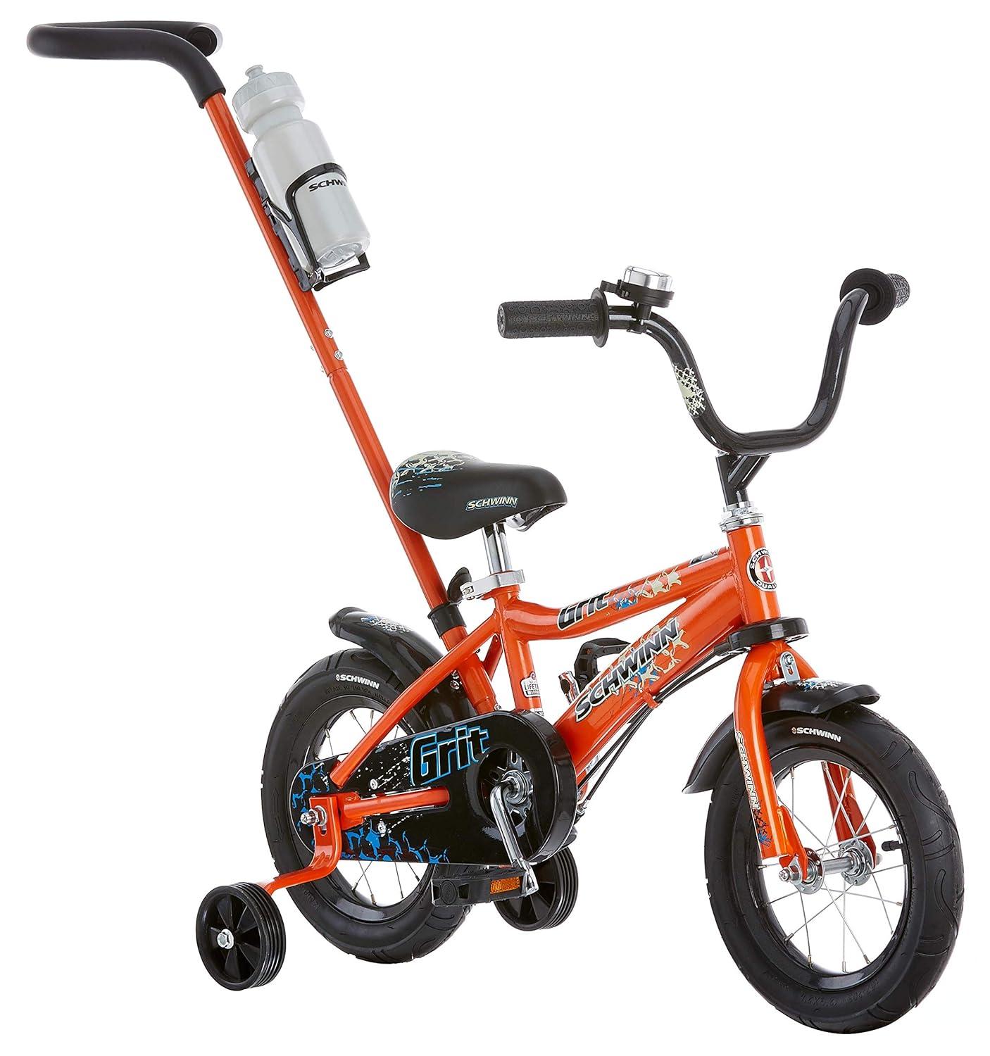 12" Schwinn Orange Grit Boys' Bike with Removable Push Handle