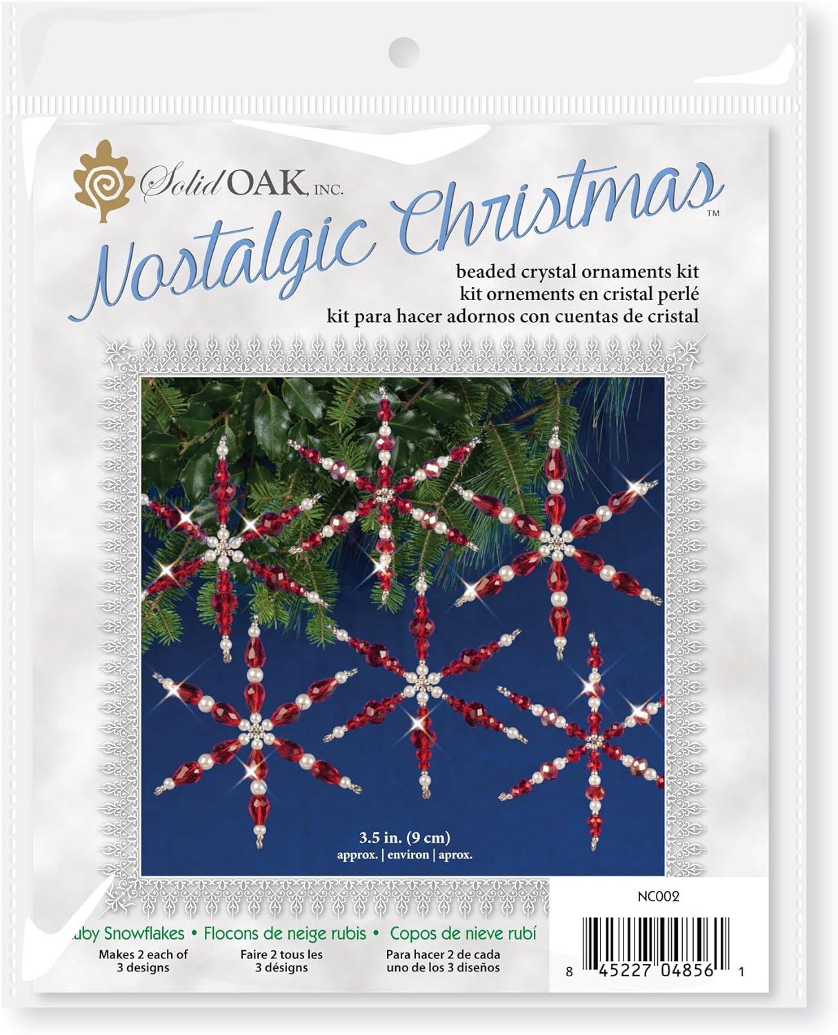 Nostalgic Christmas Beaded Crystal Ornament Kit-Ruby Snowflakes