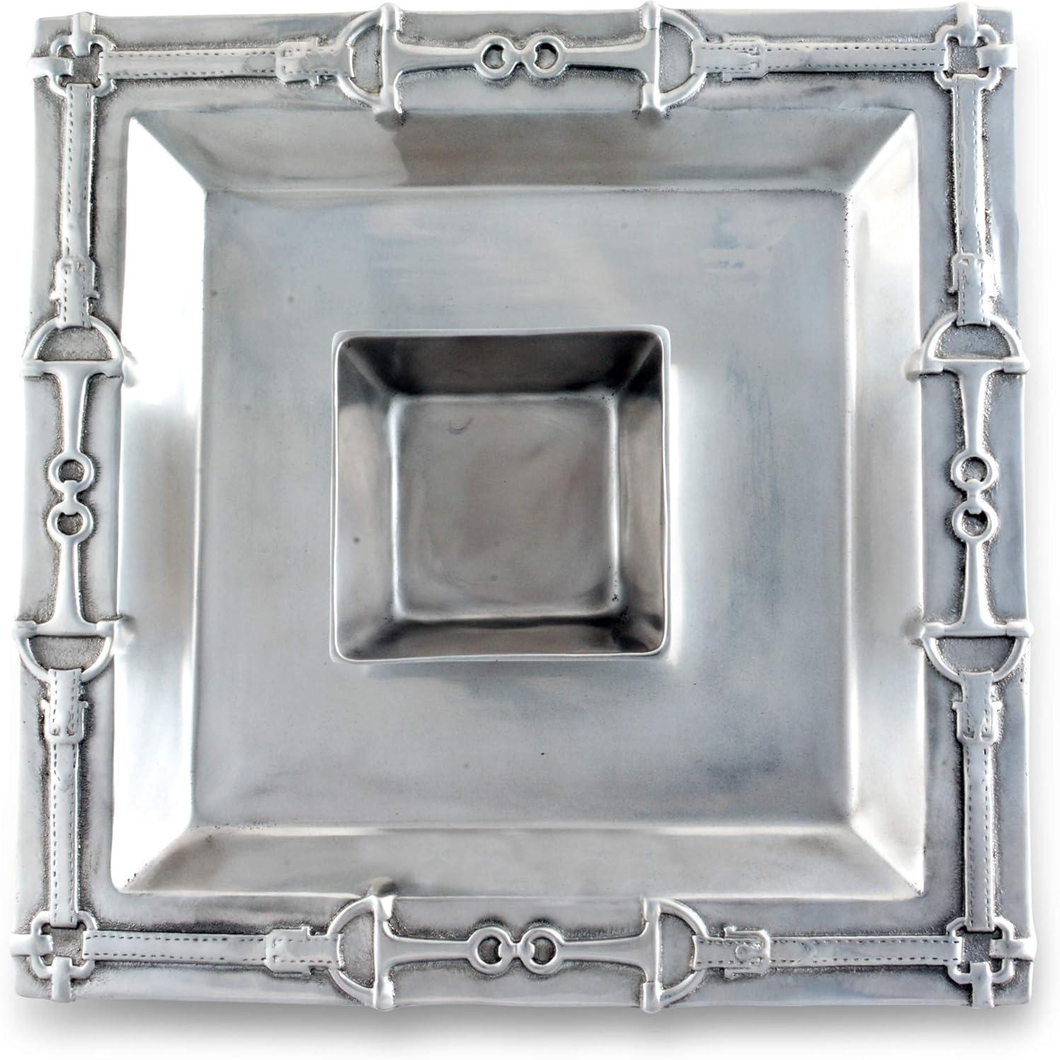 Arthur Court Designs Equestrian Aluminum Chips And Dip Platter