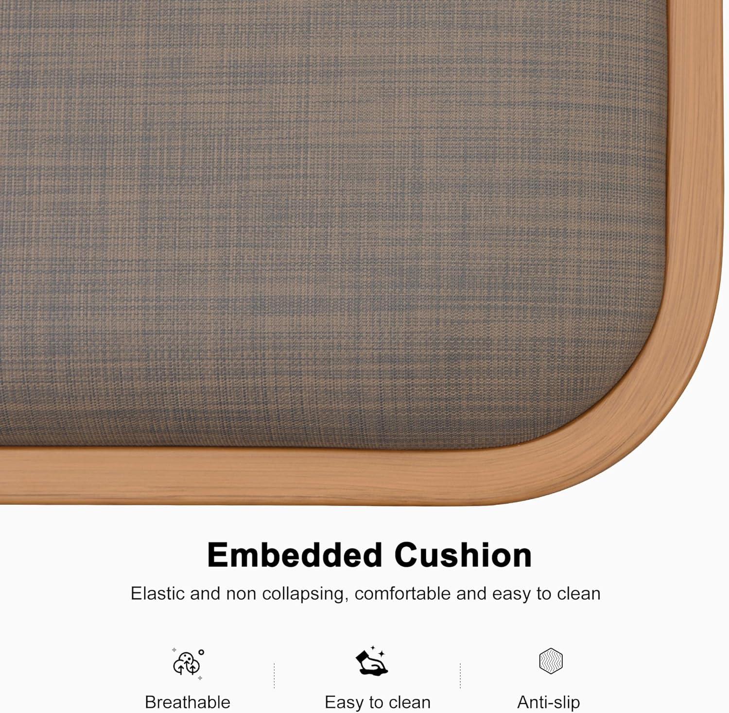 Outdoor Patio Dining Chairs with Cushions All Aluminum Frame for Lawn Garden Backyard Deck Patio in Gray(Set of 2)