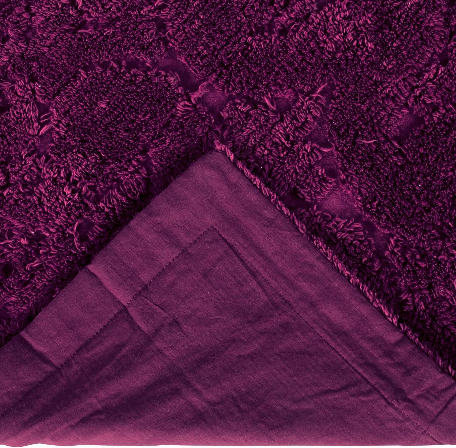 King Ashton Collection 100% Cotton Tufted Unique Luxurious Medallion Design Pillow Shams Plum - Better Trends