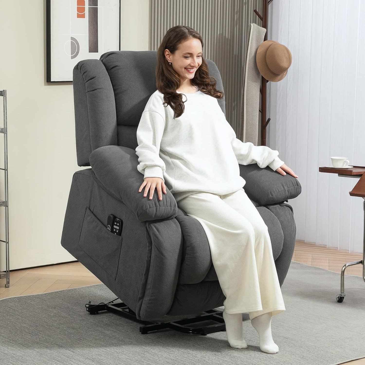 HOMCOM Power Lift Recliner Chair with Massage and Heat, Electric Lift Chair for Elderly, Gray