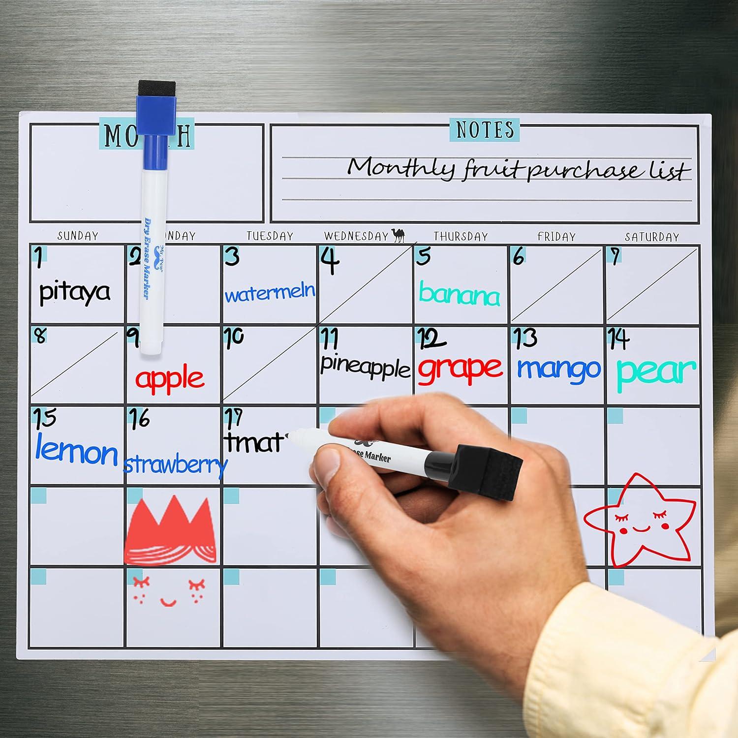 Mr. Pen- Dry Erase Calendar for Fridge, Magnetic, 14.7 x 11.8"