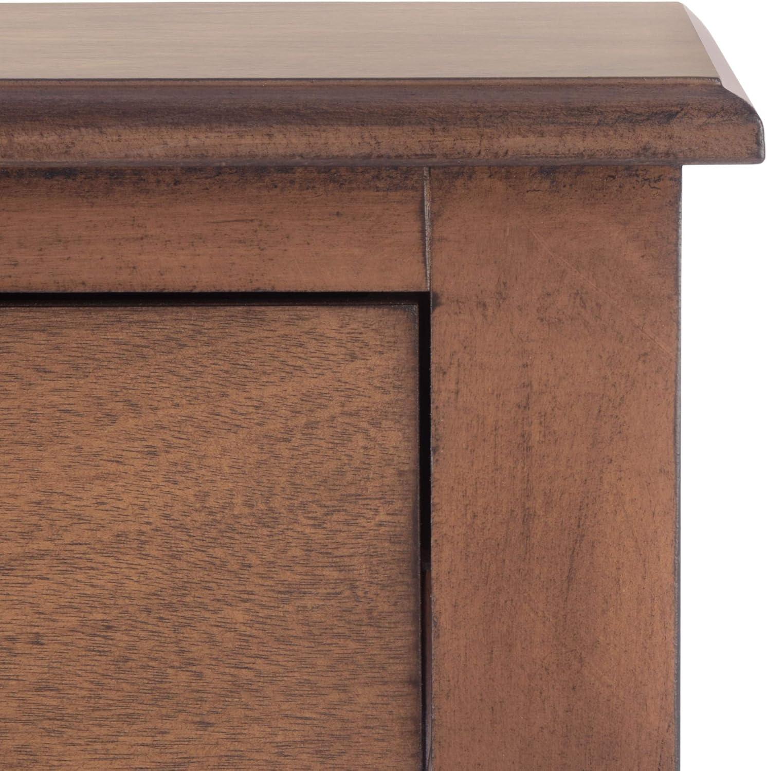 Solid Wood Top End Table with Storage