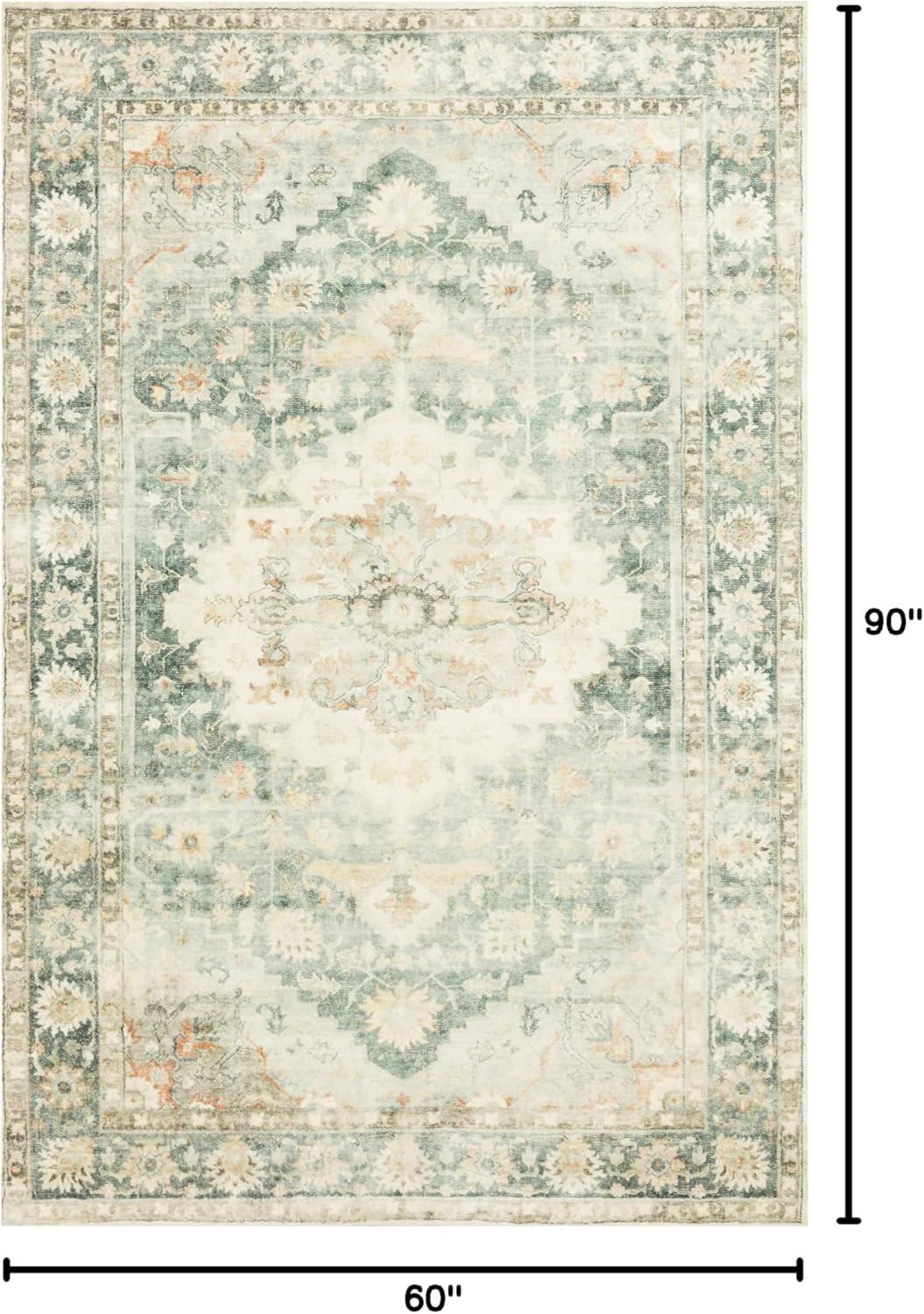 Loloi II Rosette Oriental Teal / Ivory Area Rug