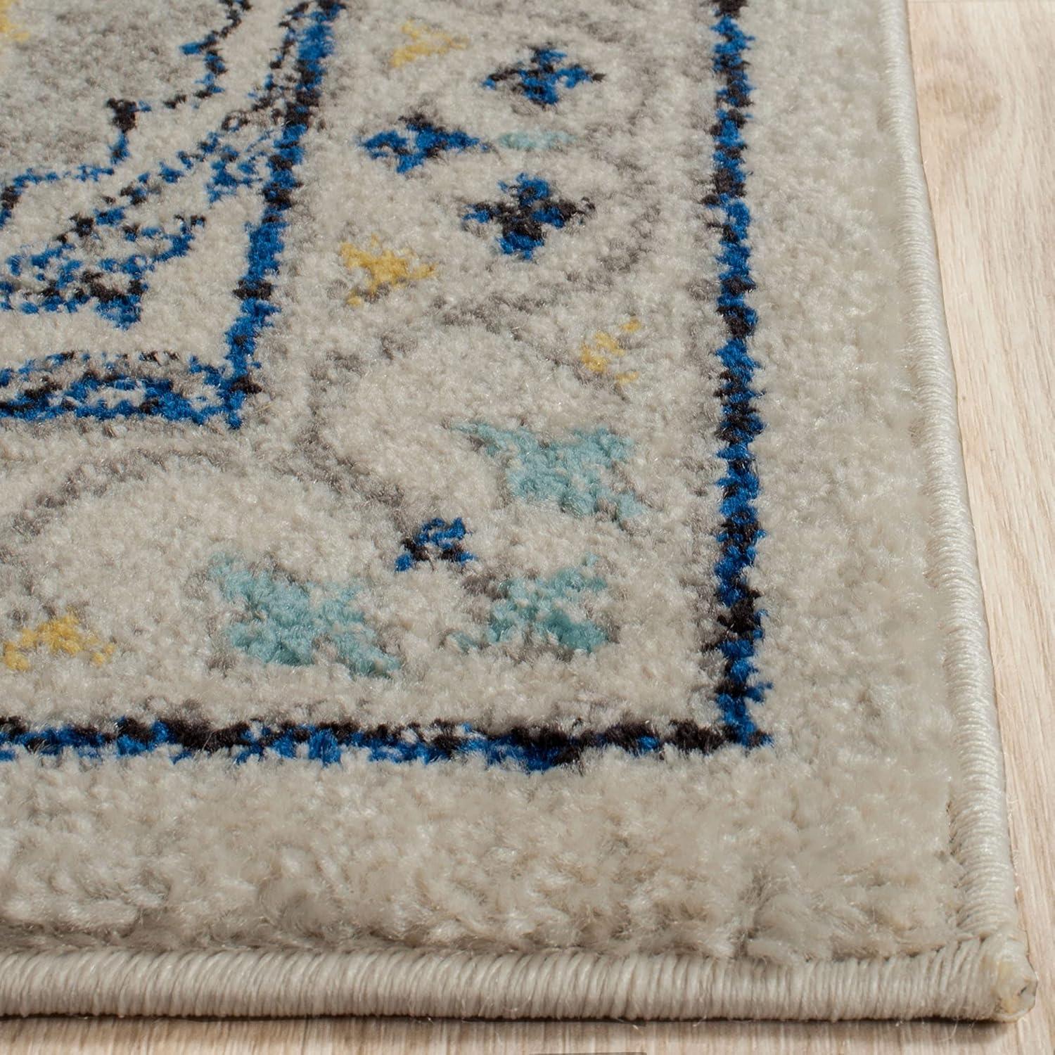 Evoke EVK251 Power Loomed Area Rug - Ivory/Grey - 6'7"x9' - Safavieh.