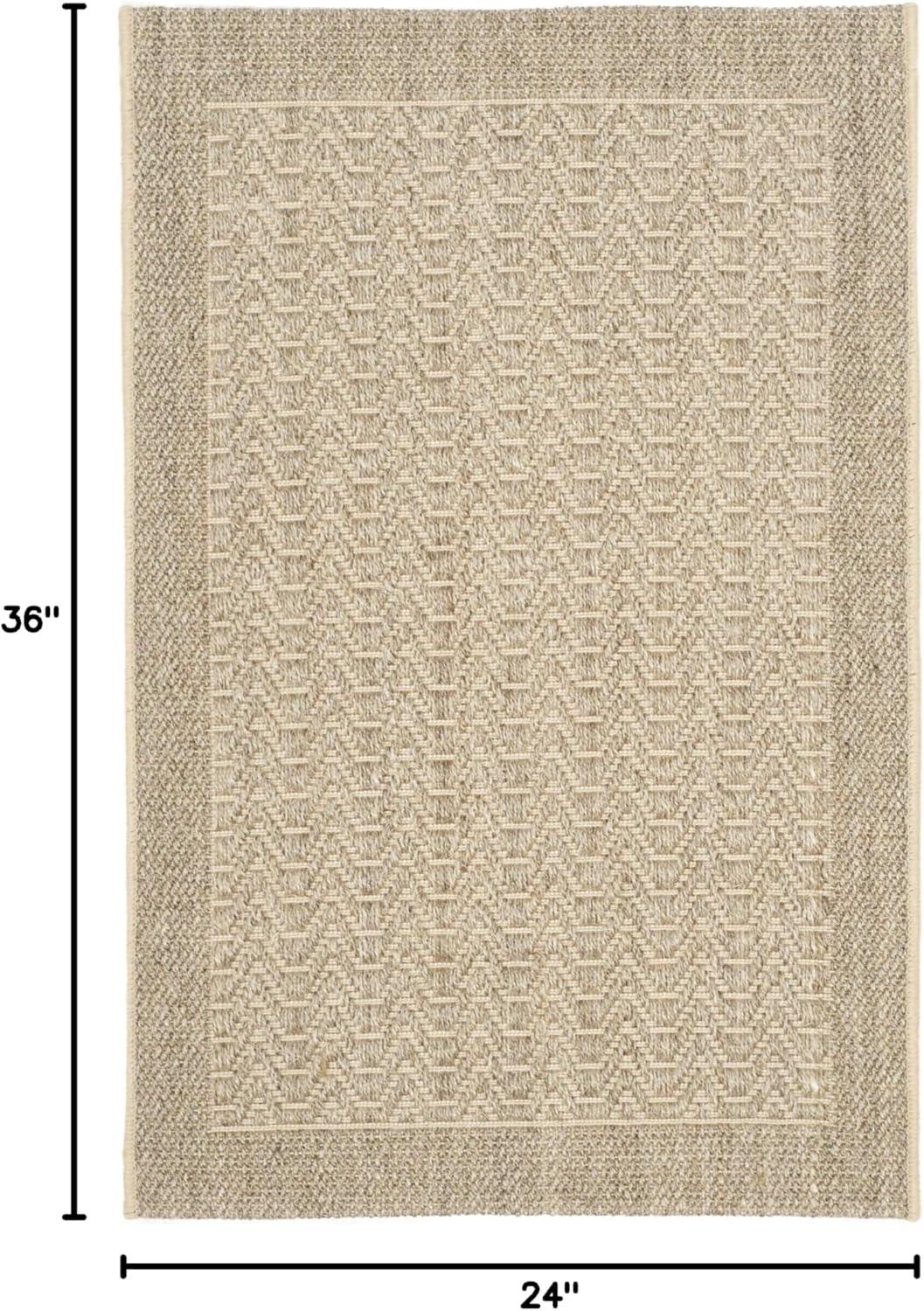 Huxley Sisal PAB321 Power Loomed, Jacquard Weave Indoor Accent Rug - 2'x3' - Silver - Safavieh