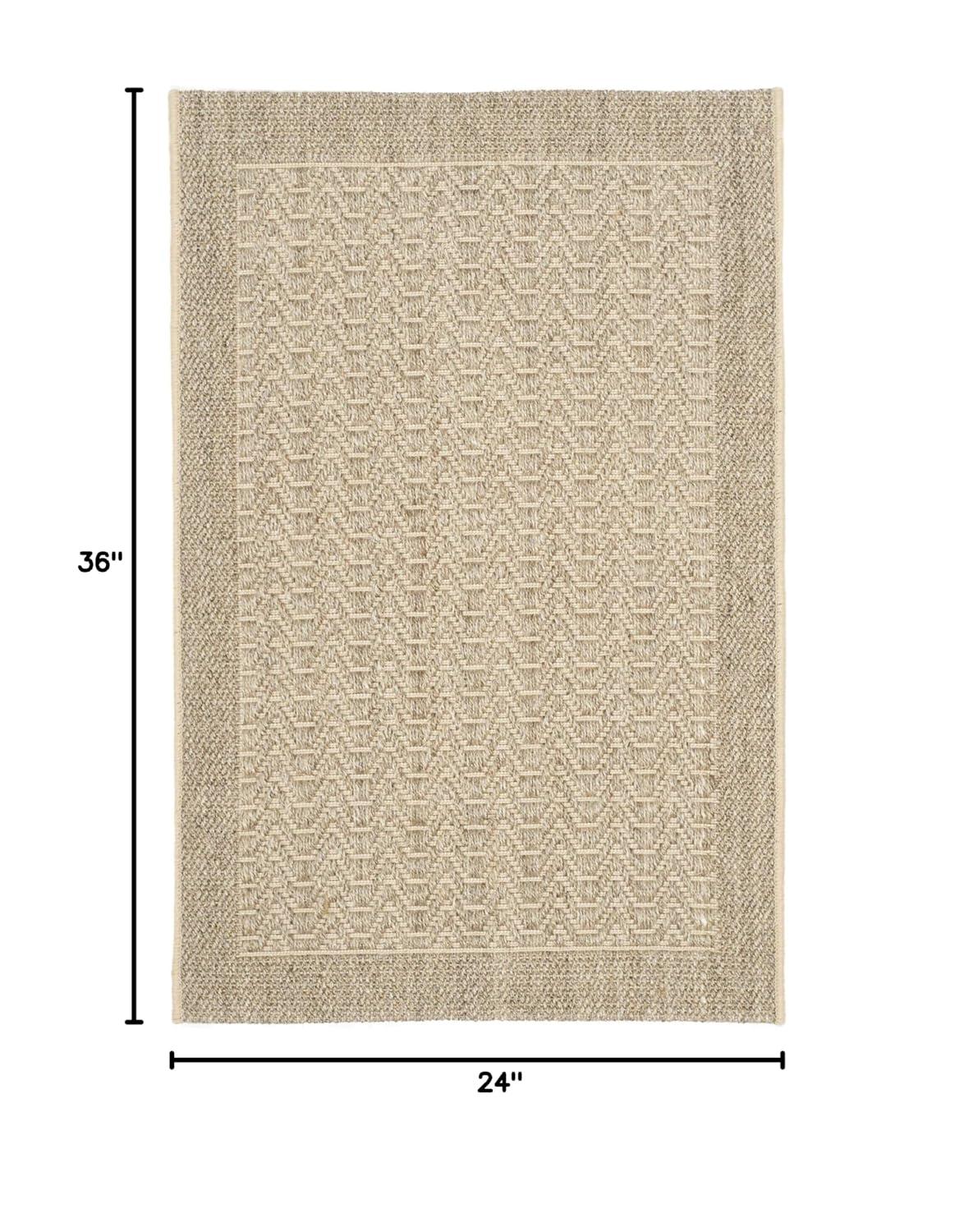 Huxley Sisal PAB321 Power Loomed, Jacquard Weave Indoor Accent Rug - 2'x3' - Silver - Safavieh
