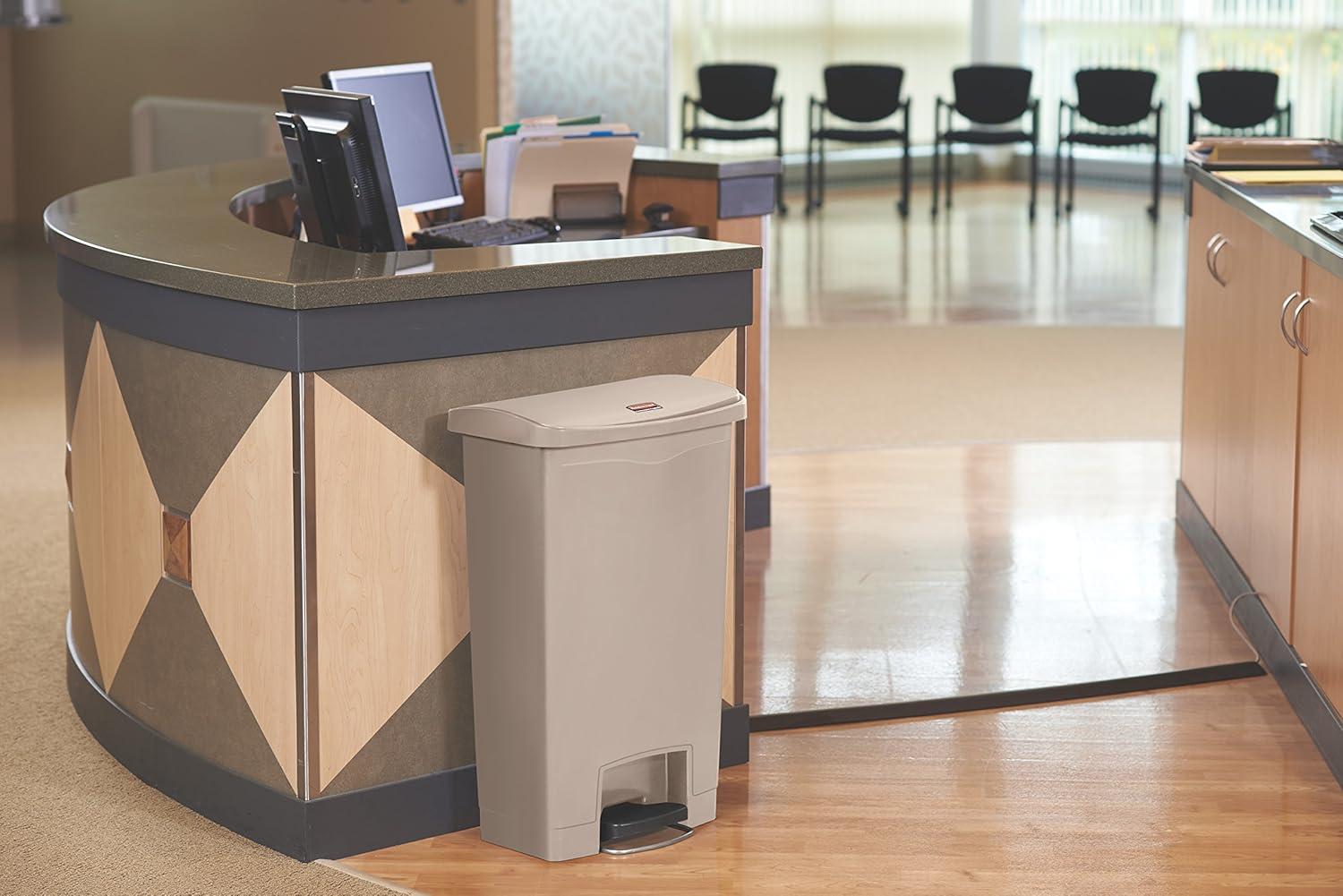 Rubbermaid Commercial Products Slim Jim Plastic Step On Trash Can - 13 Gallons