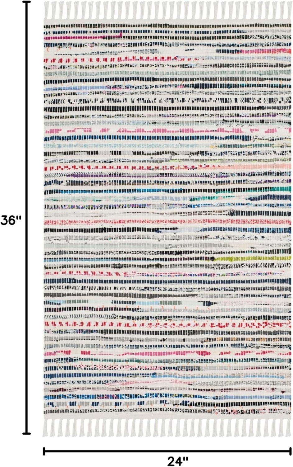 Rag Rug RAR125 Hand Woven Indoor Accent Rug - Light Blue/Multi - 2'x3' - Safavieh.