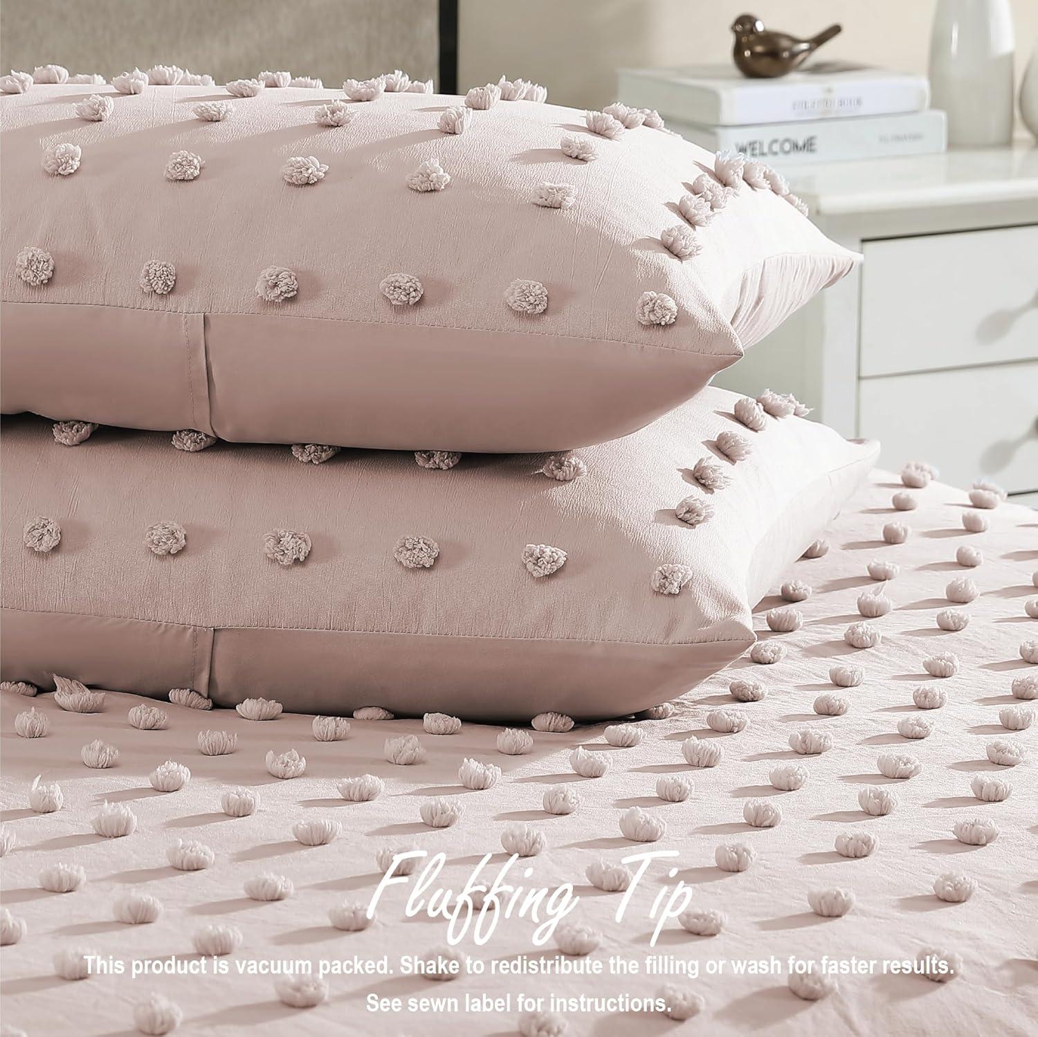 Swift Home Pom Pom Jaquard Microfiber 3-Piece Comforter Set
