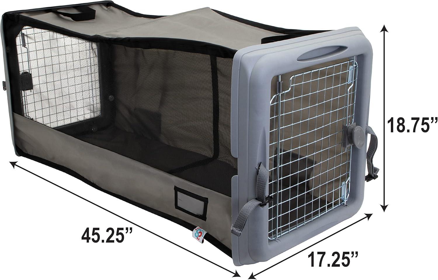 Large Portable Waterproof Pet Travel Kennel with Mesh Panels