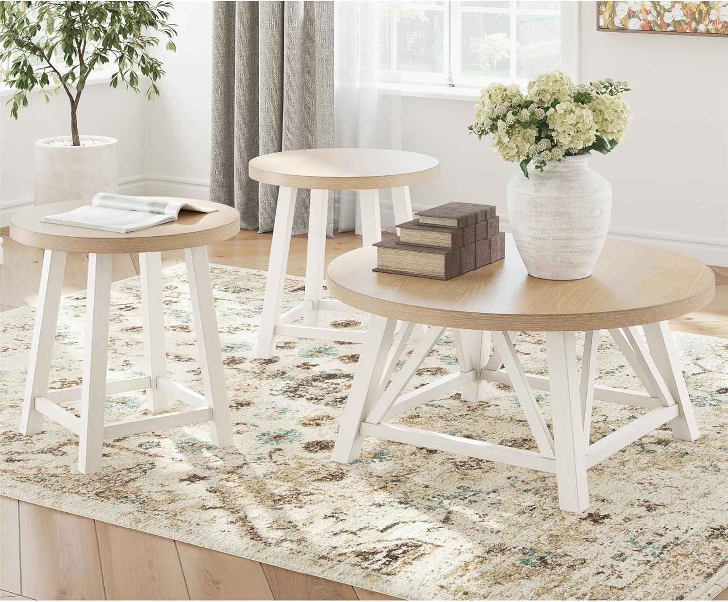 3pc Carynhurst Coffee and End Table Set White - Signature Design by Ashley