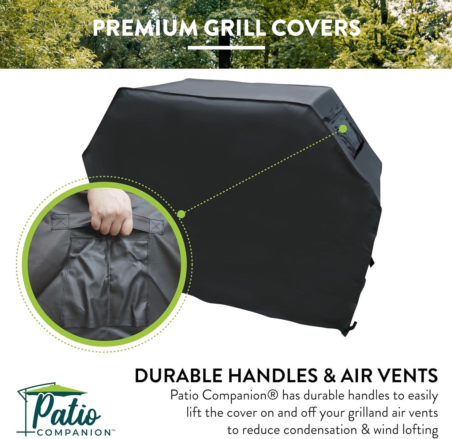 Patio Companion Premium, 72″ BBQ Grill Cover, 10 Year Warranty, Heavy-Grade UV Blocking Material, Waterproof and Weather Resistant, Gas Grill Cover
