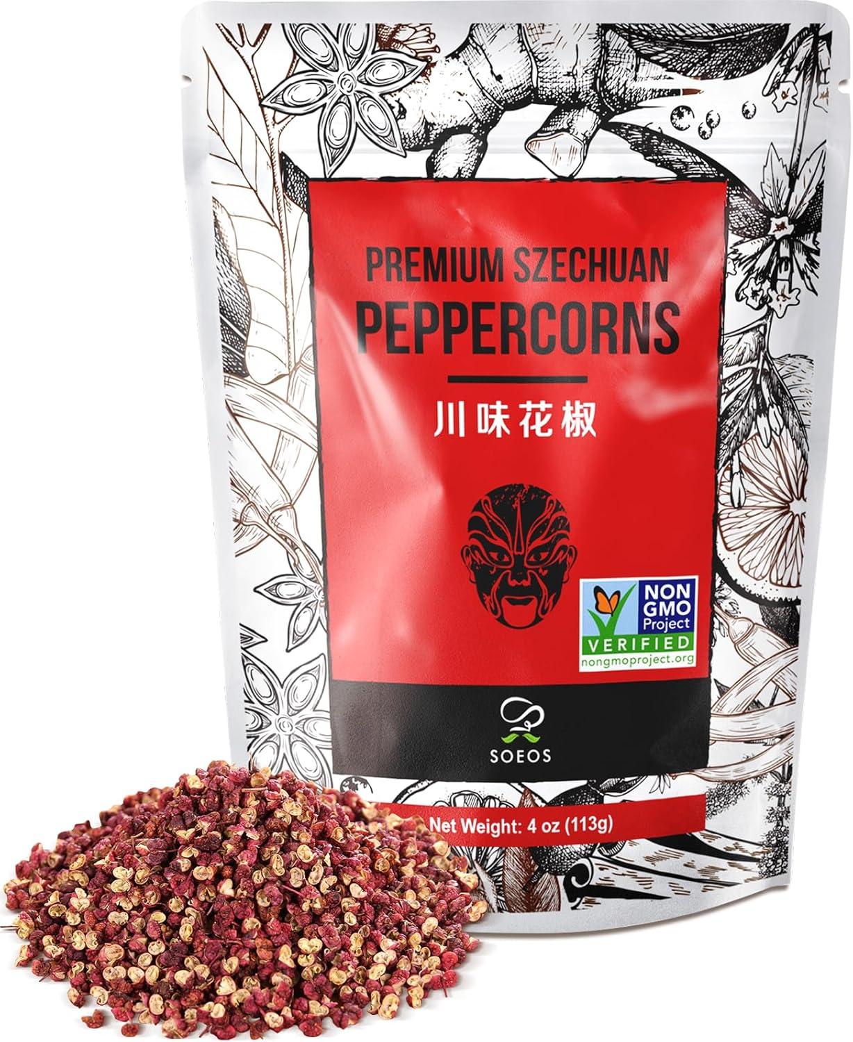 Soeos Premium Szechuan Peppercorns 4oz, Grade A