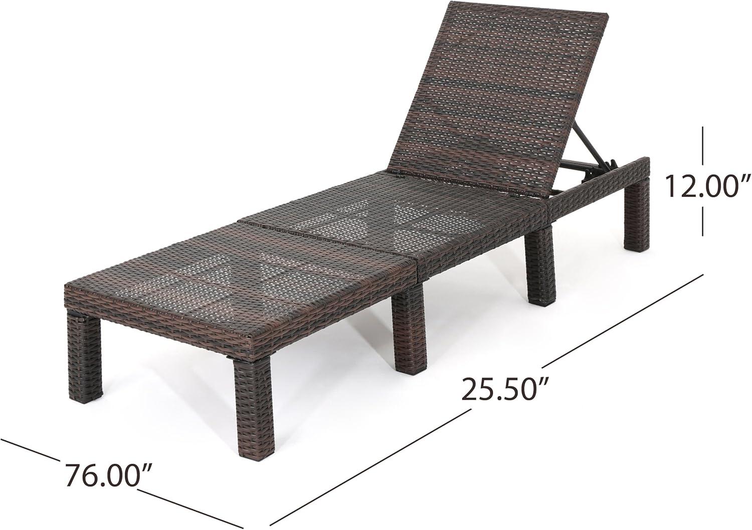 Jamaica Brown Wicker Patio Chaise Lounge with White Cushion