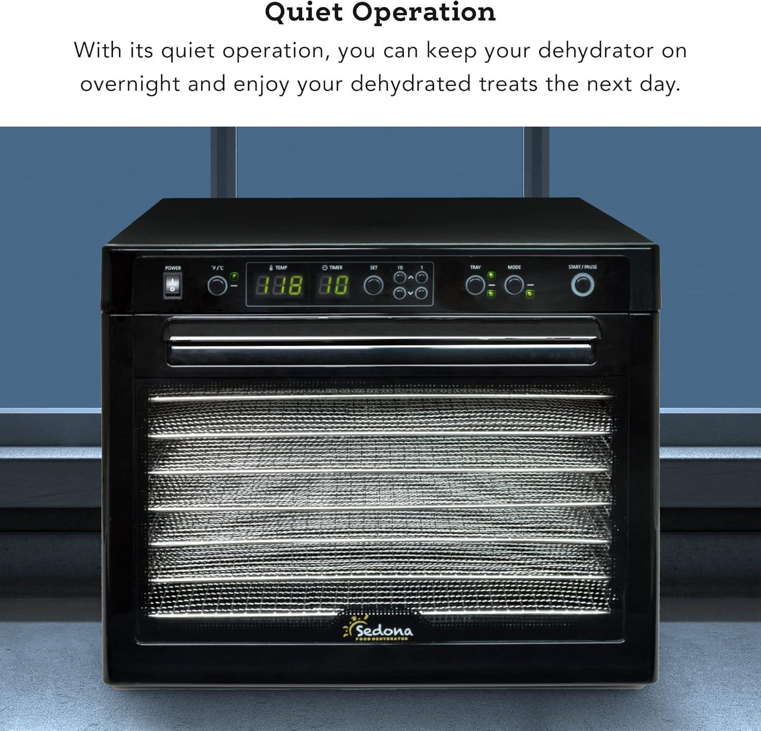 Tribest Sedona Classic Food Dehydrator with Stainless Steel Trays – Black