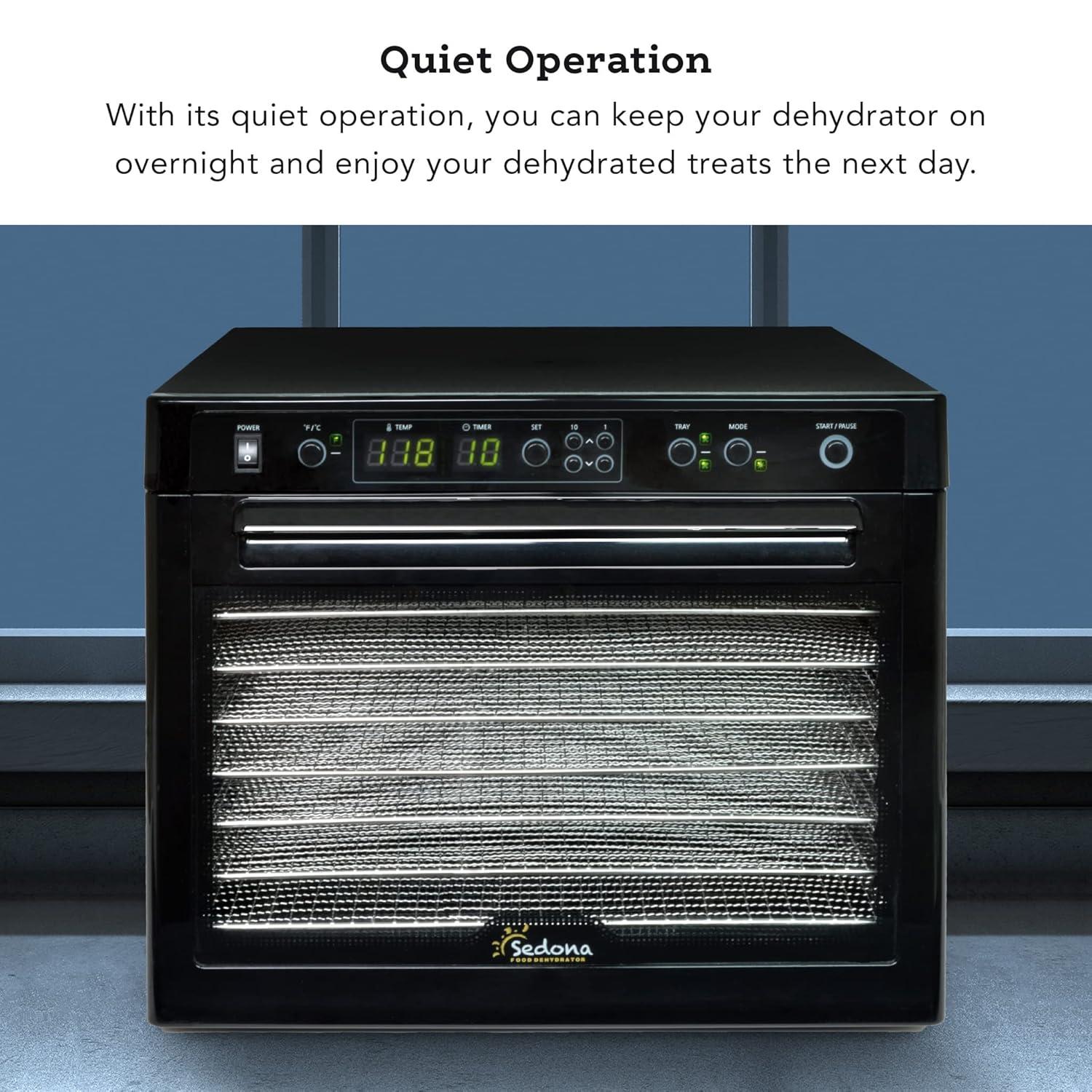 Tribest Sedona Classic Food Dehydrator with Stainless Steel Trays – Black