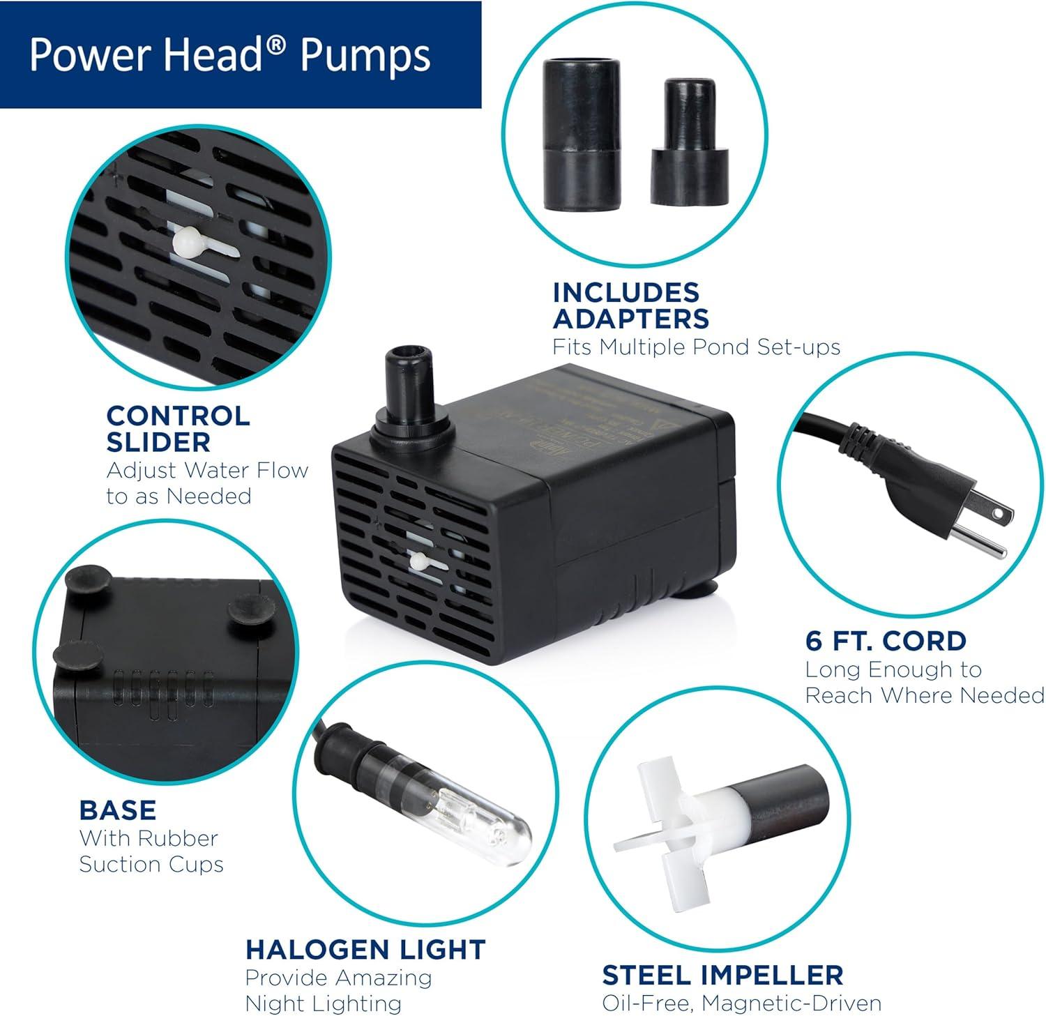 Alpine Corporation Submersible 95 GPH Fountain Pump with 5W Halogen Light for Outdoor Fountains, Birdbaths, Ponds, and Garden Water Features