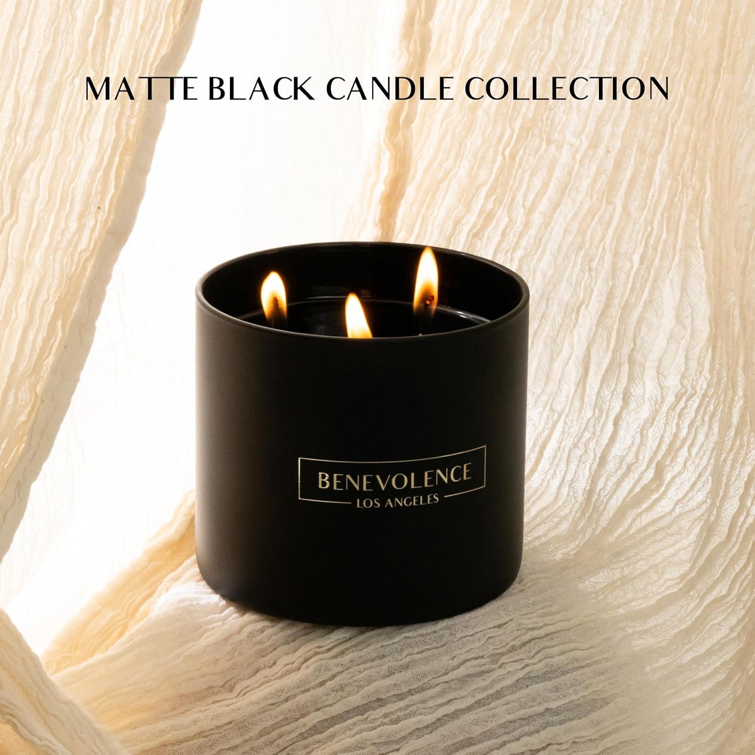 Benevolence LA  Black Wax  Scented Candle With Charcoal Scent- 14.5 oz