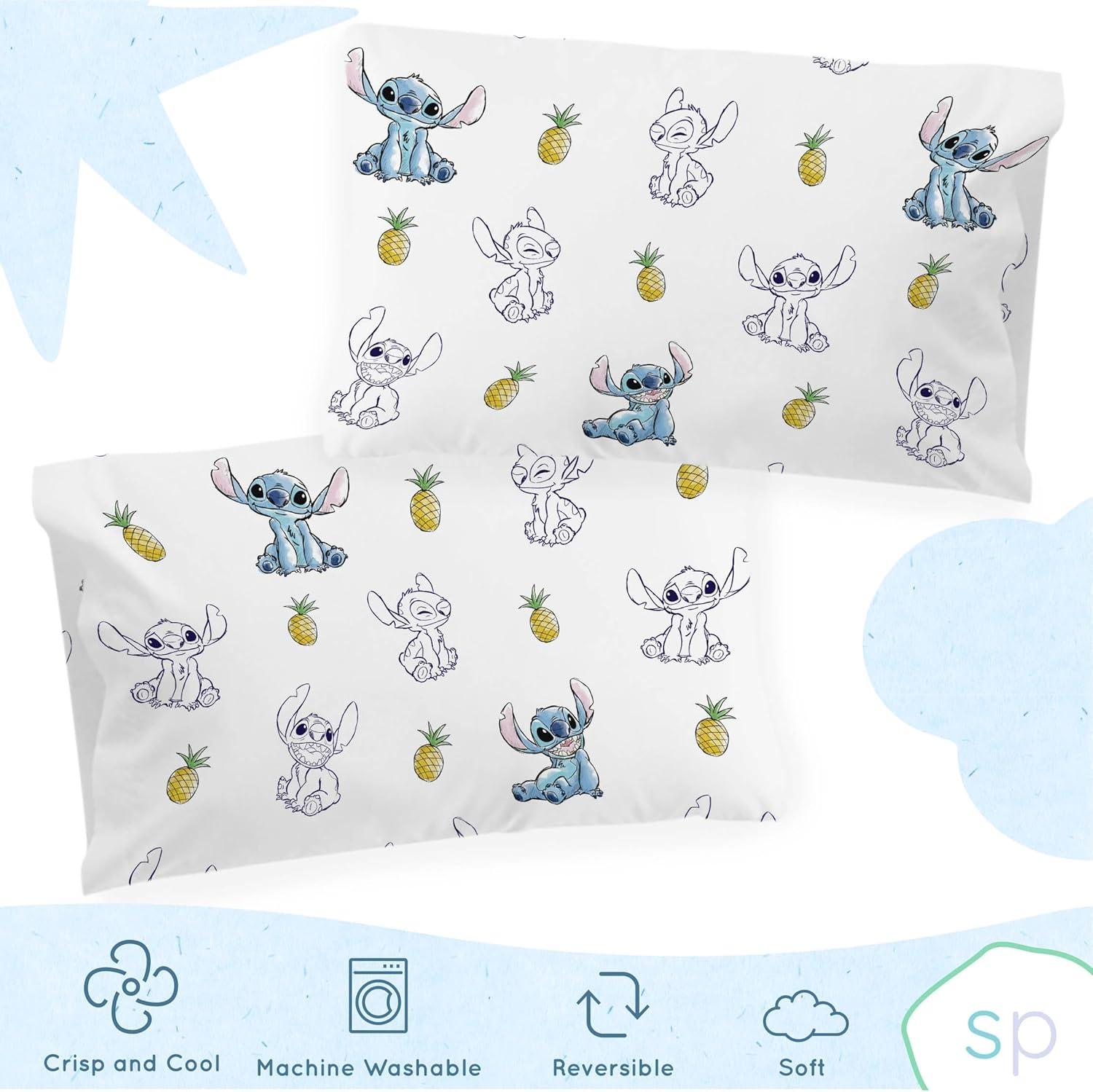 Saturday Park Lilo and Stitch Watercolor Vibes 100% Organic 2 Pack Cotton Pillowcase