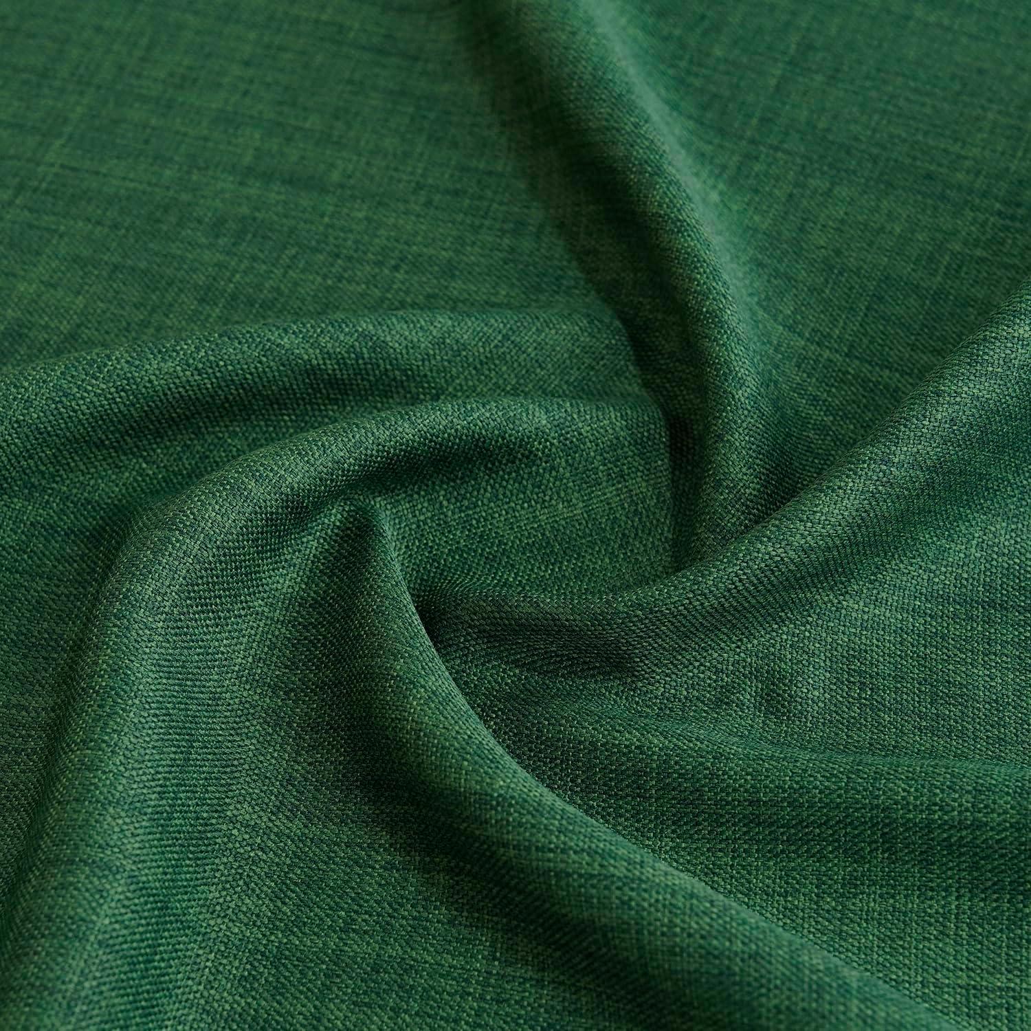 HPD Half Price Drapes Key Green Faux Linen Room Darkening Curtains for Bedroom & Living Room Curtains (1 Panel), Door & Window Curtains 84 inches long, Rod Pocket Curtains & Drapes, 50W X 84L