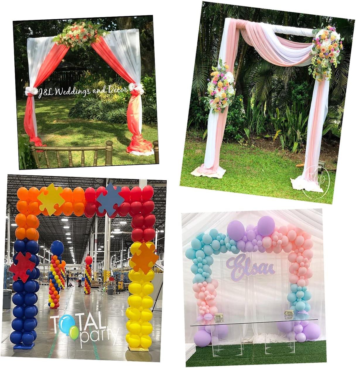 LANGXUN Heavy Duty Metal Square Backdrop Stand Arch for Wedding Birthday Graduation Decorations, Ceremony Reception, Event Party Supplies, Baby Shower Photo Booth Background Supplies (Black)