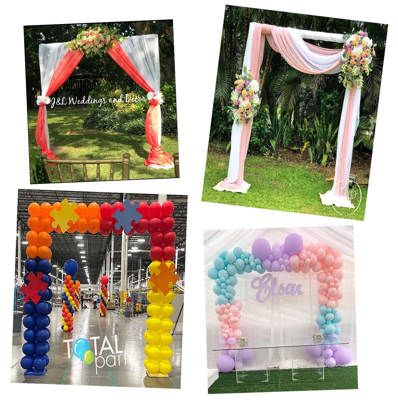 LANGXUN Heavy Duty Metal Square Backdrop Stand Arch for Wedding Birthday Graduation Decorations, Ceremony Reception, Event Party Supplies, Baby Shower Photo Booth Background Supplies (Black)