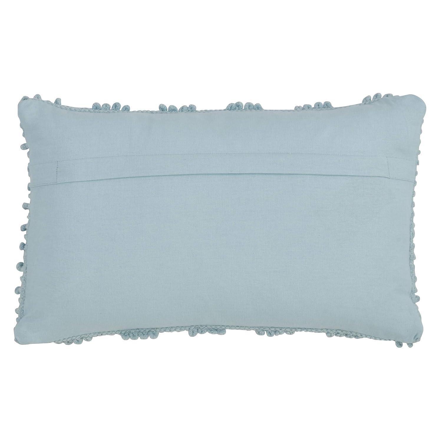 12"x20" Oversize Down Filled Nubby Lumbar Throw Pillow Ivory - Saro Lifestyle: Soft Cotton, Zipper Closure