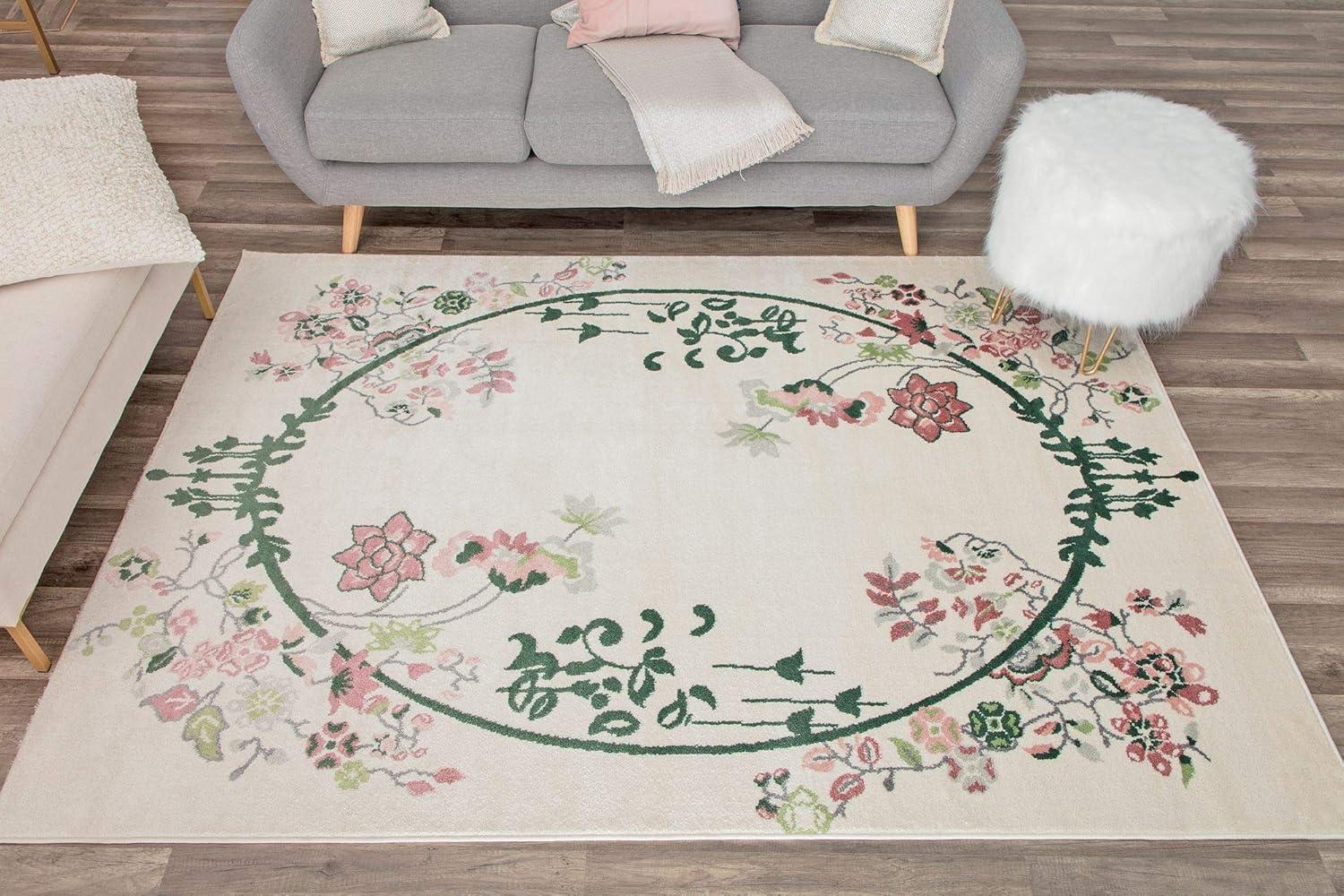 Rugs America Hanna Floral Transitional Area Rug