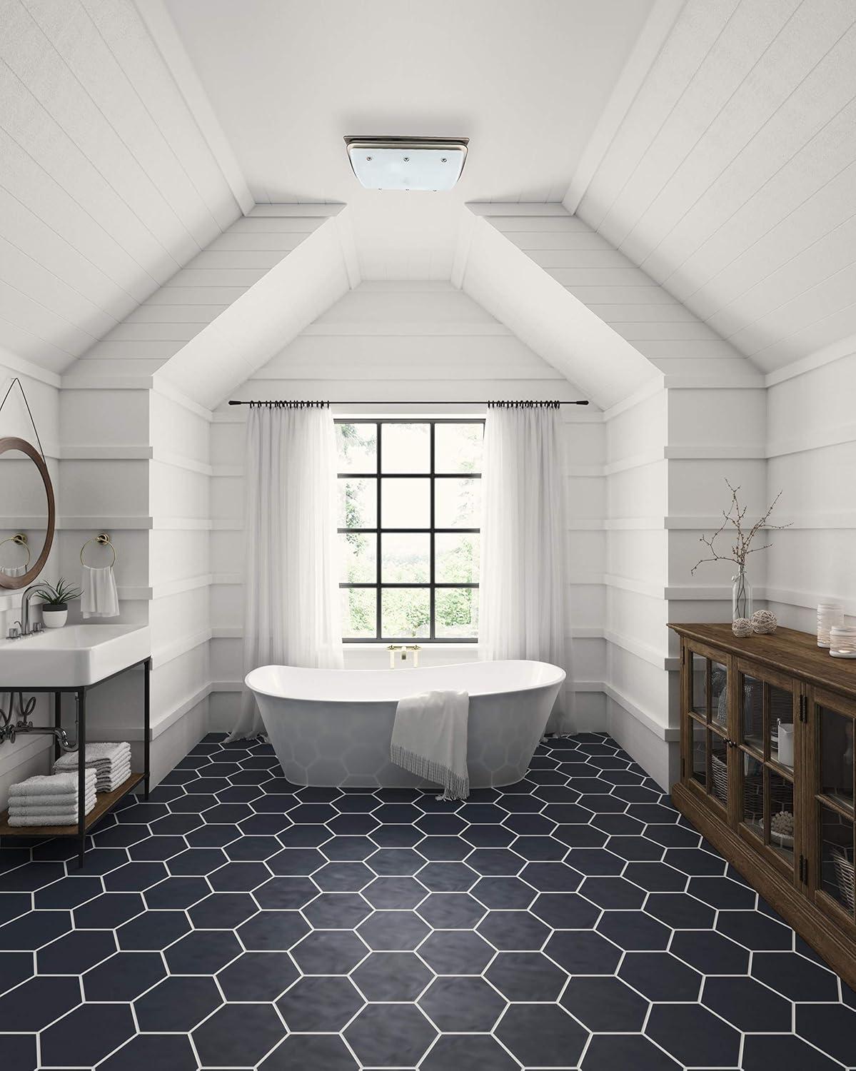 Hunter Ellipse 100 CFM Bathroom Exhaust Fan - Hunter Ceiling Fan with Light and Night Light – Bronze