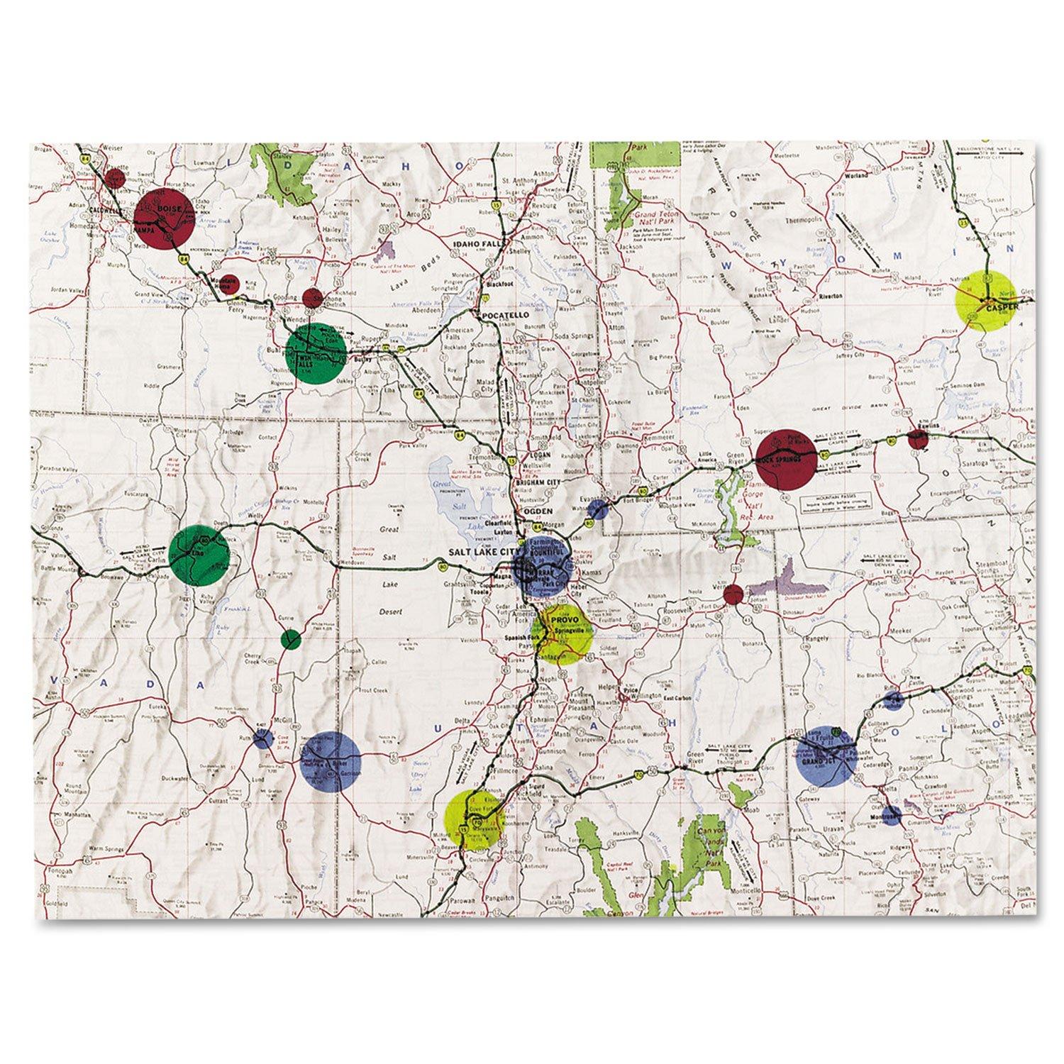 Assorted Color 3/4" Round Removable See-Through Dot Stickers