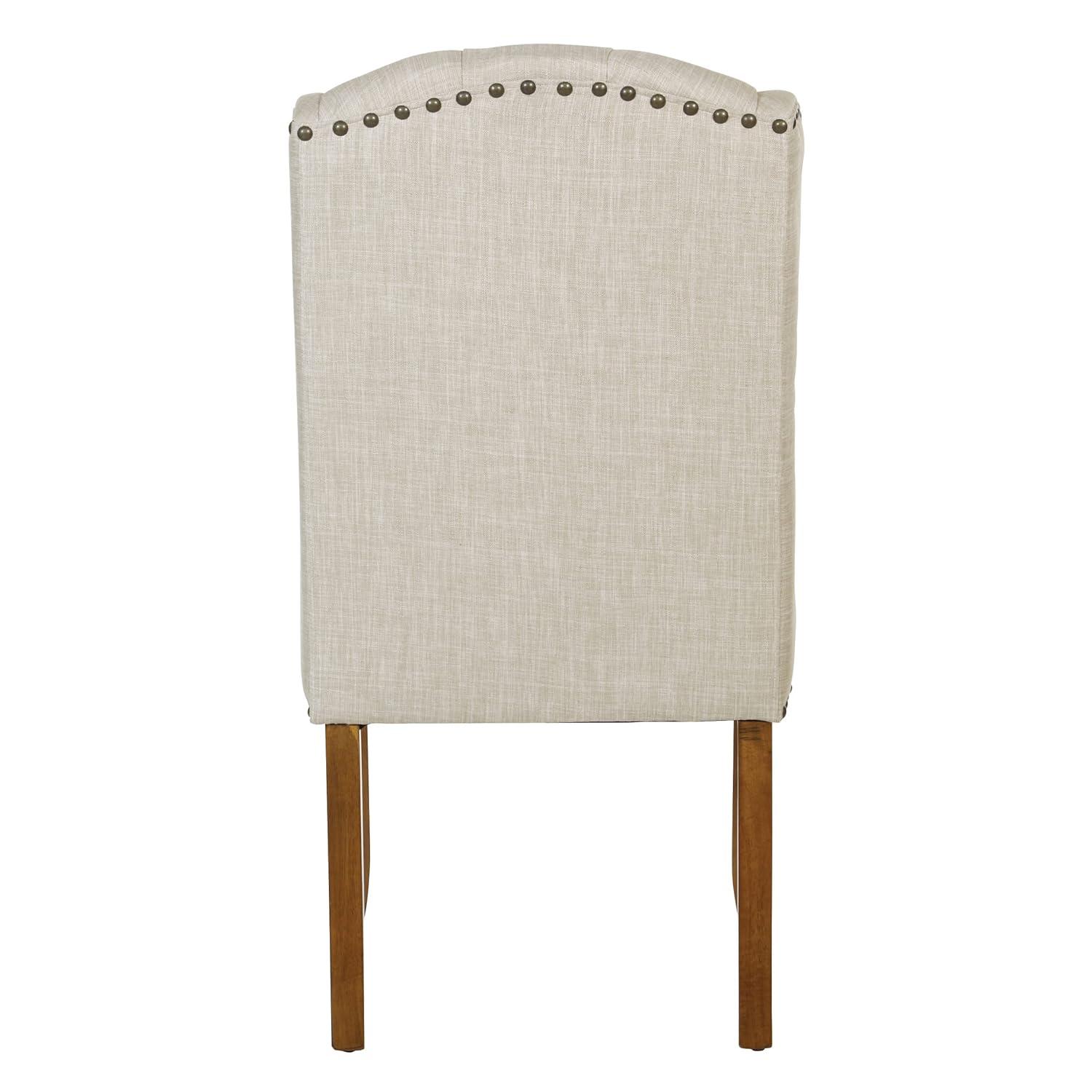 OSP Home Furnishings Jessica Tufted Wing Chair in Linen Fabric