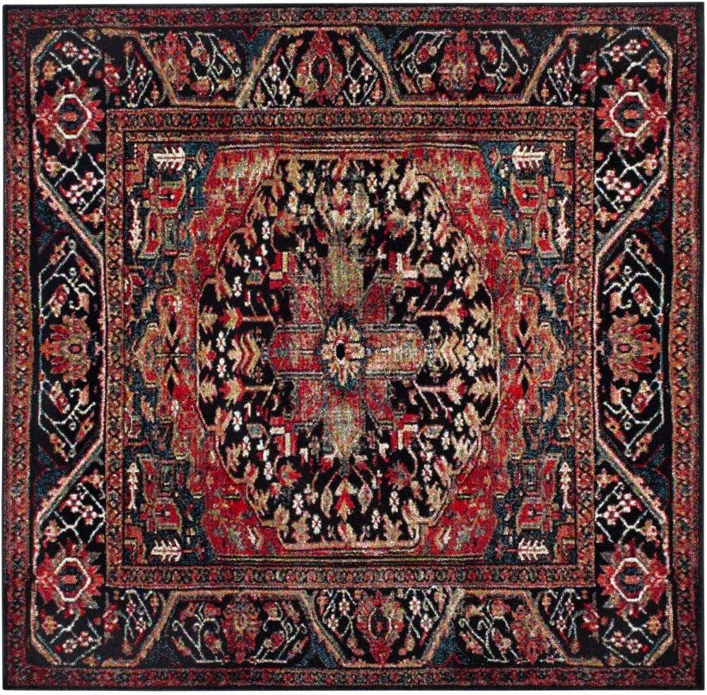 Vintage Hamadan VTH215 Power Loomed Area Rug - Red/Multi - 9'x9' - Safavieh.
