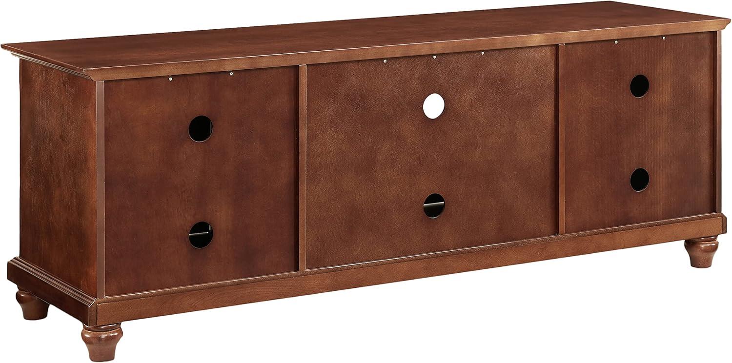 Cambridge TV Stand for TVs up to 60" Dark Red - Crosley: Entertainment Center with Adjustable Shelves & Cable Management