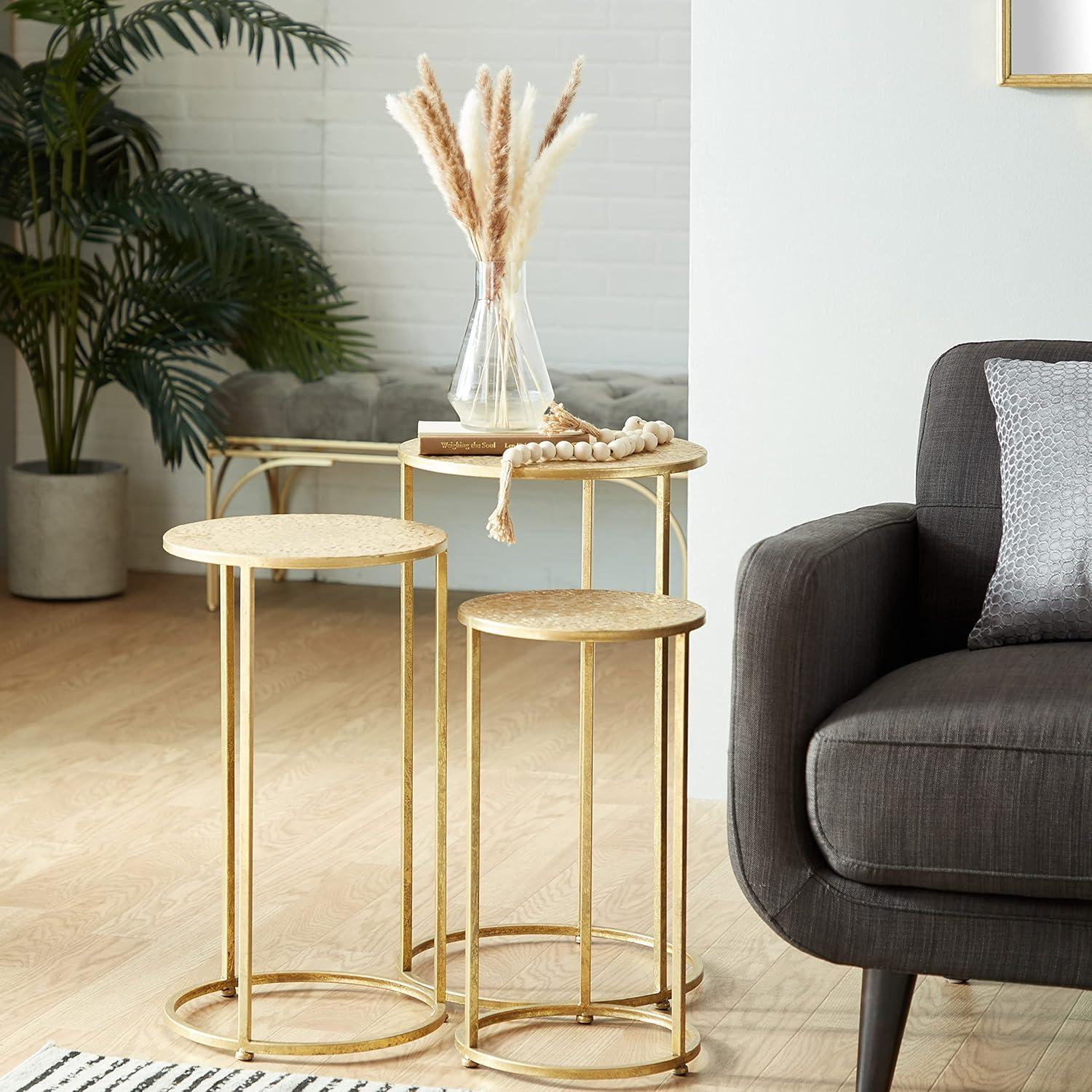 Set of 3 Glam Metal Accent Tables Gold - Olivia & May