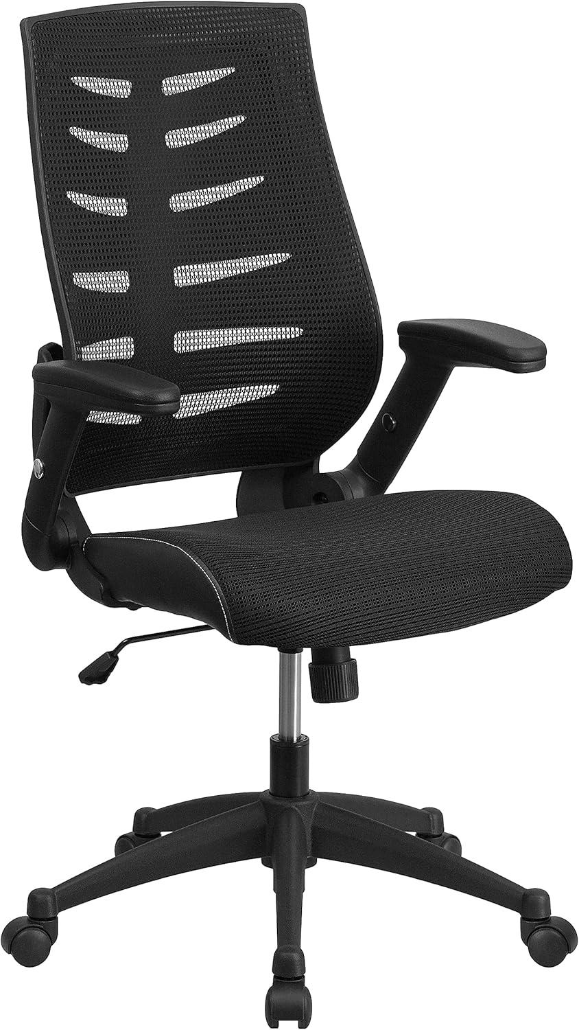 ErgoFlex High Back Black Mesh Executive Swivel Chair with Adjustable Arms