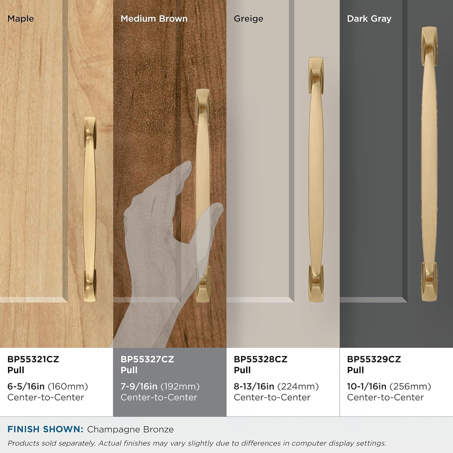 Amerock Highland Ridge 7-9/16 inch (192mm) Center-to-Center Champagne Bronze Cabinet Pull