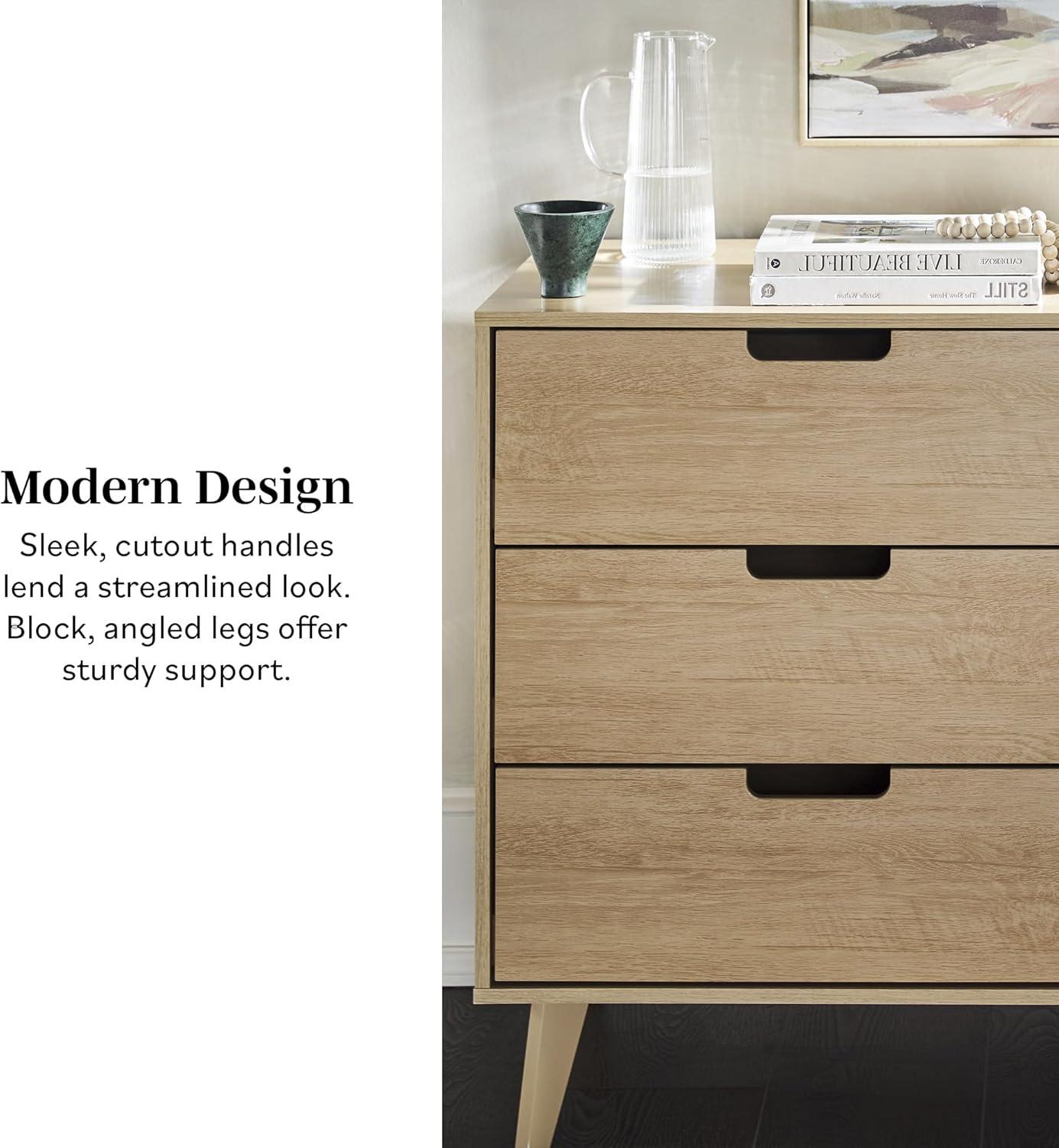 Walker Edison Modern 6-Drawer Dresser with Cut-Out Handles, Riviera