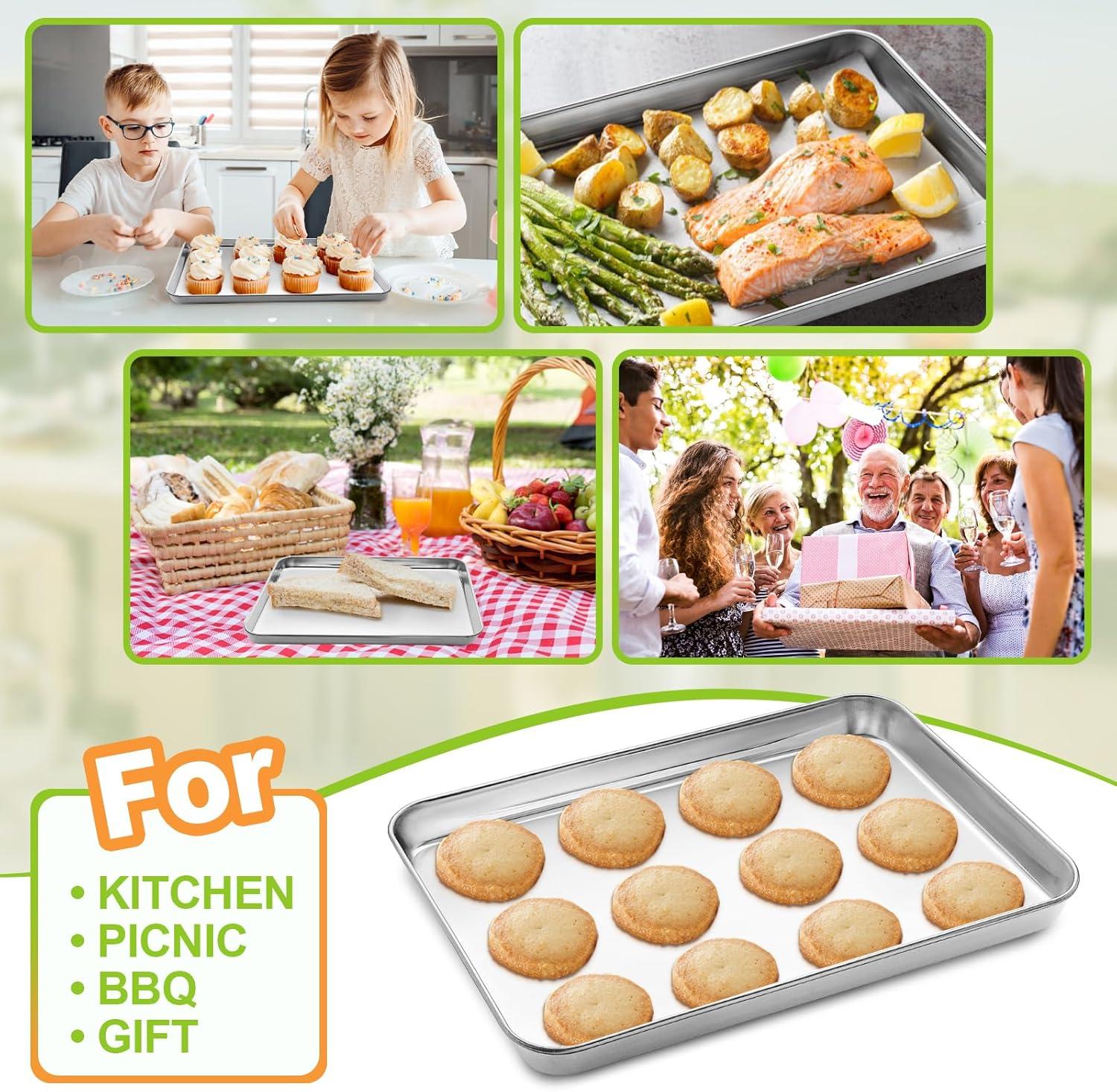 Stainless Steel Non-stick Small Cookie Sheet Set