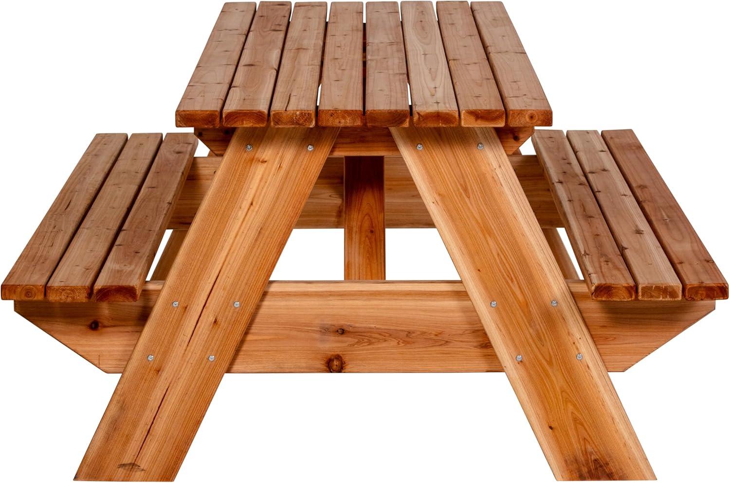 Rectangular Cedar Outdoor Picnic Table