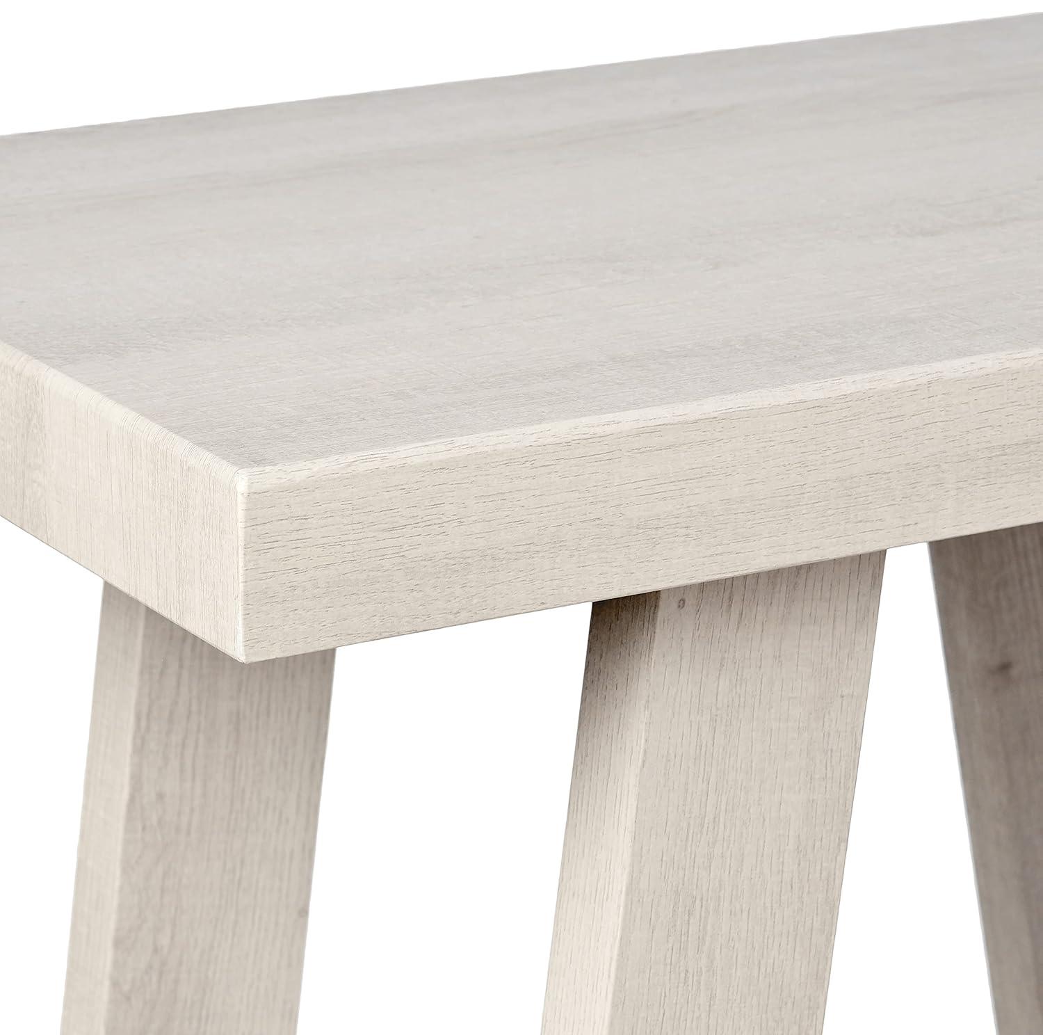 Roundhill Furniture Athens Contemporary Wood Shelf Side Table in White Finish