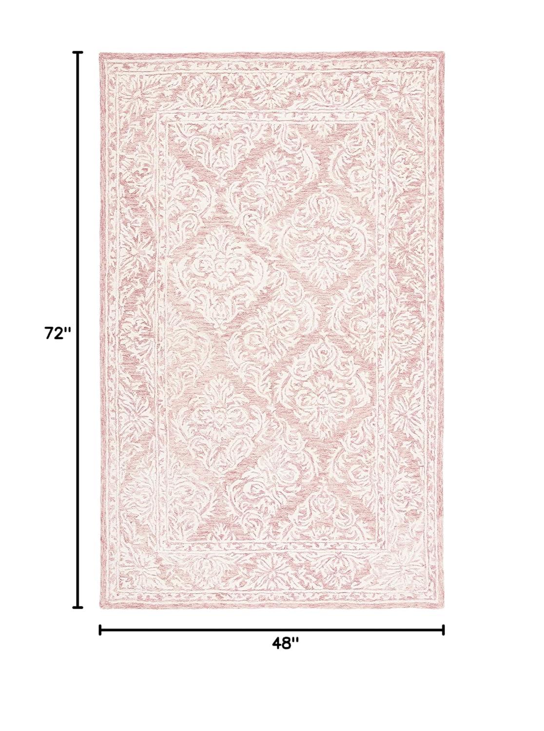 Metro MET865 Hand Tufted Indoor Area Rug - Pink/Ivory - 4'x6' - Safavieh
