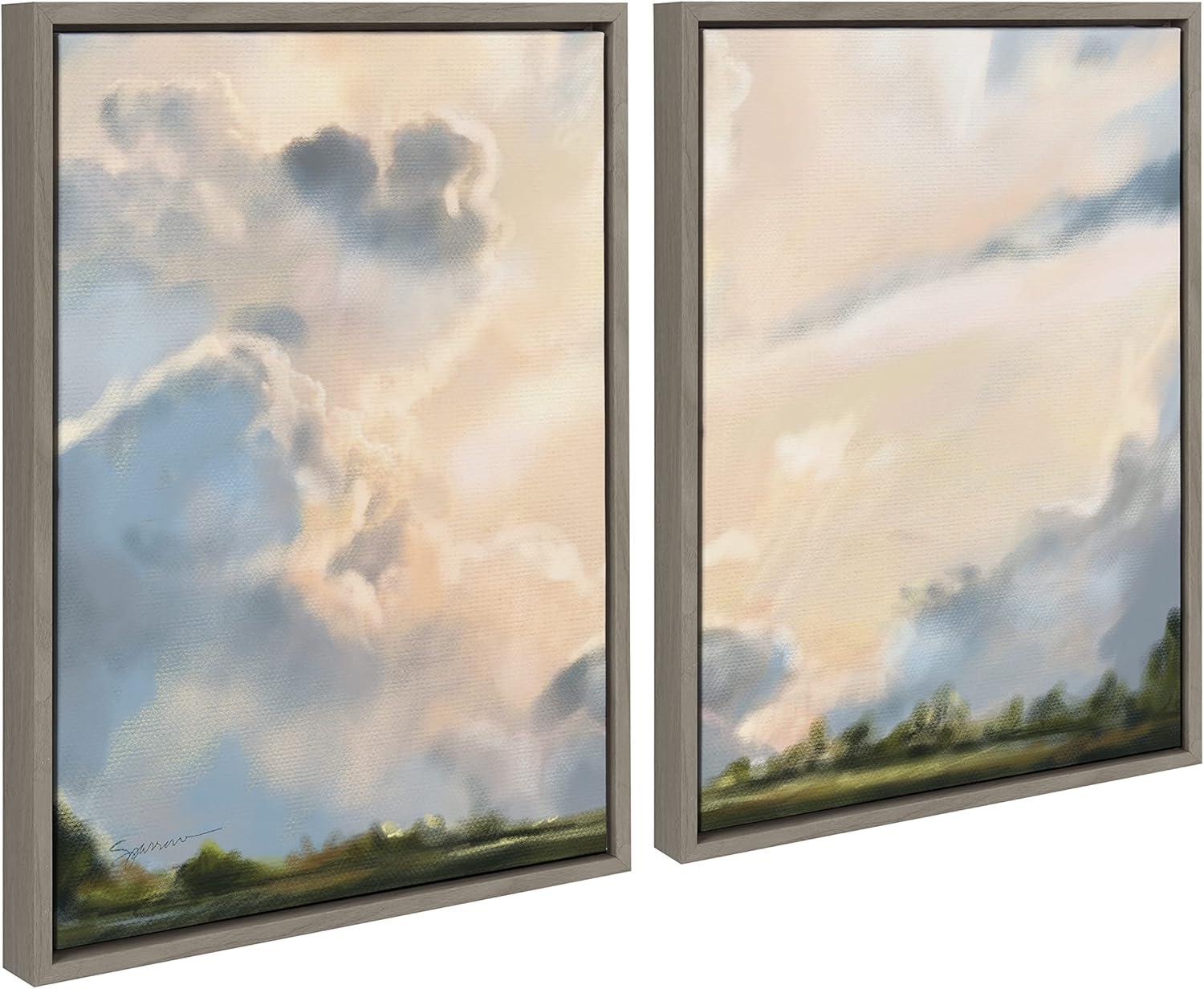 Sylvie Clouds Framed Canvas by Mary Sparrow - Kate & Laurel All Things Decor