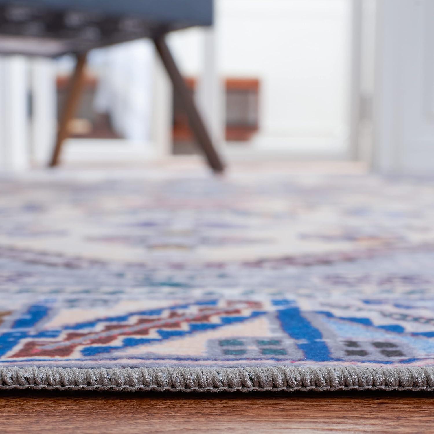 SAFAVIEH Tucson Delora Traditional Machine Washable Area Rug, 9' x 12', Beige/Grey