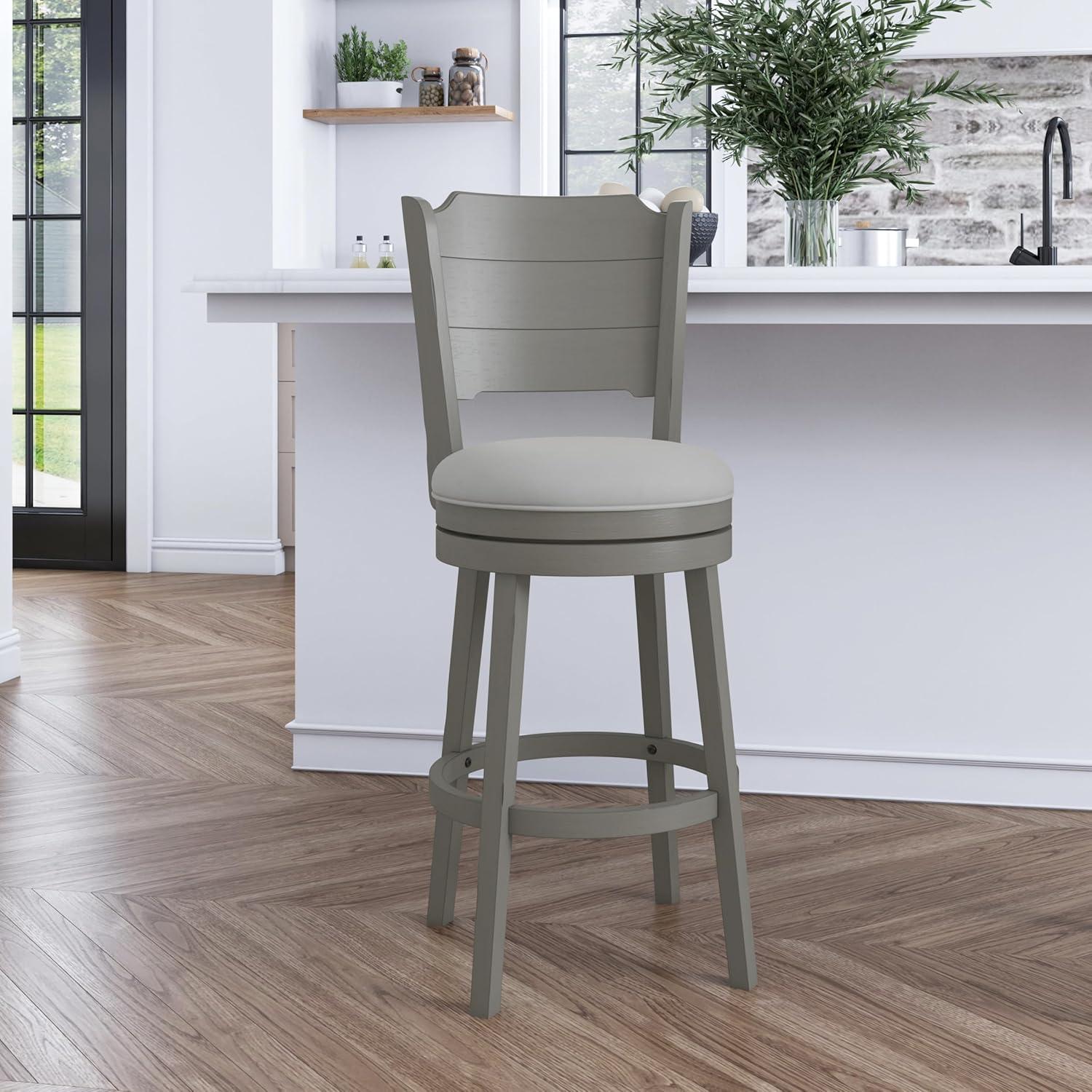 30.25" Clarion Swivel Barstool Distressed Gray - Hillsdale Furniture