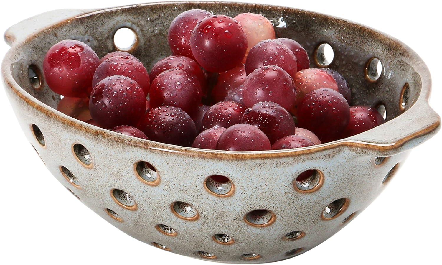 Creative Co-Op Stoneware Berry Bowl, Reactive Glaze, Brown (Each One Will Vary)