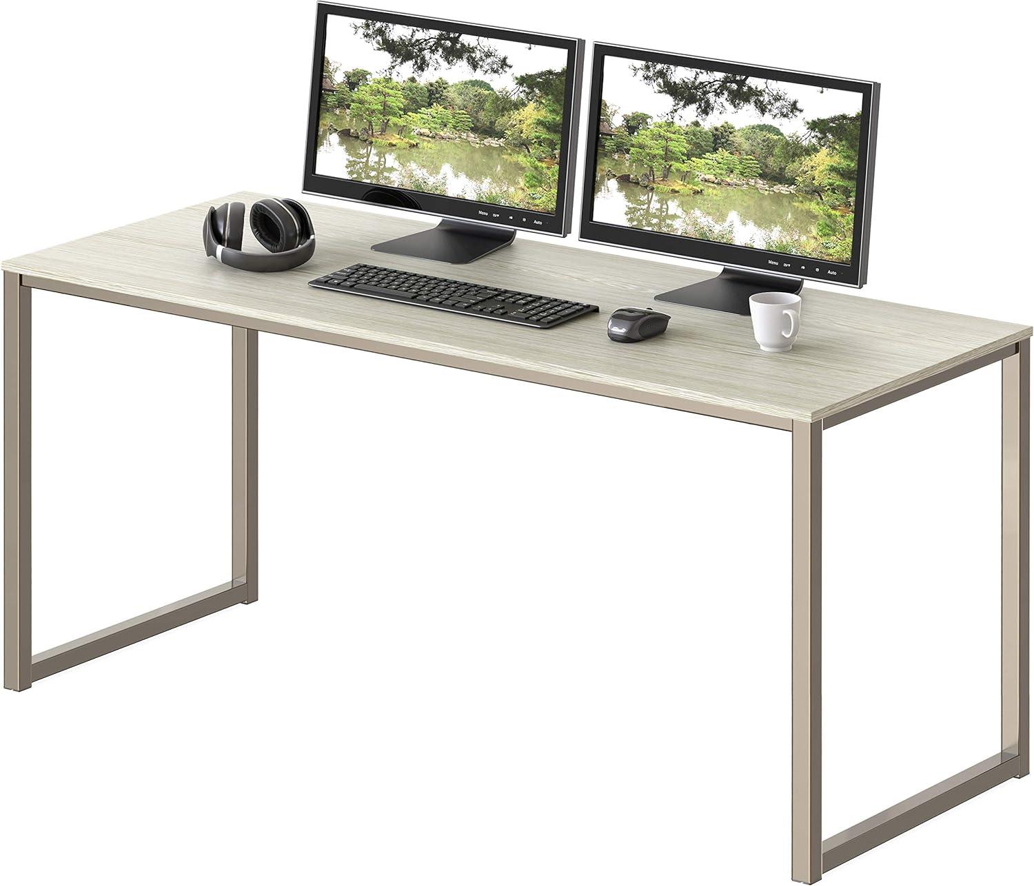 Modern Maple 48" Computer Desk with Steel Frame